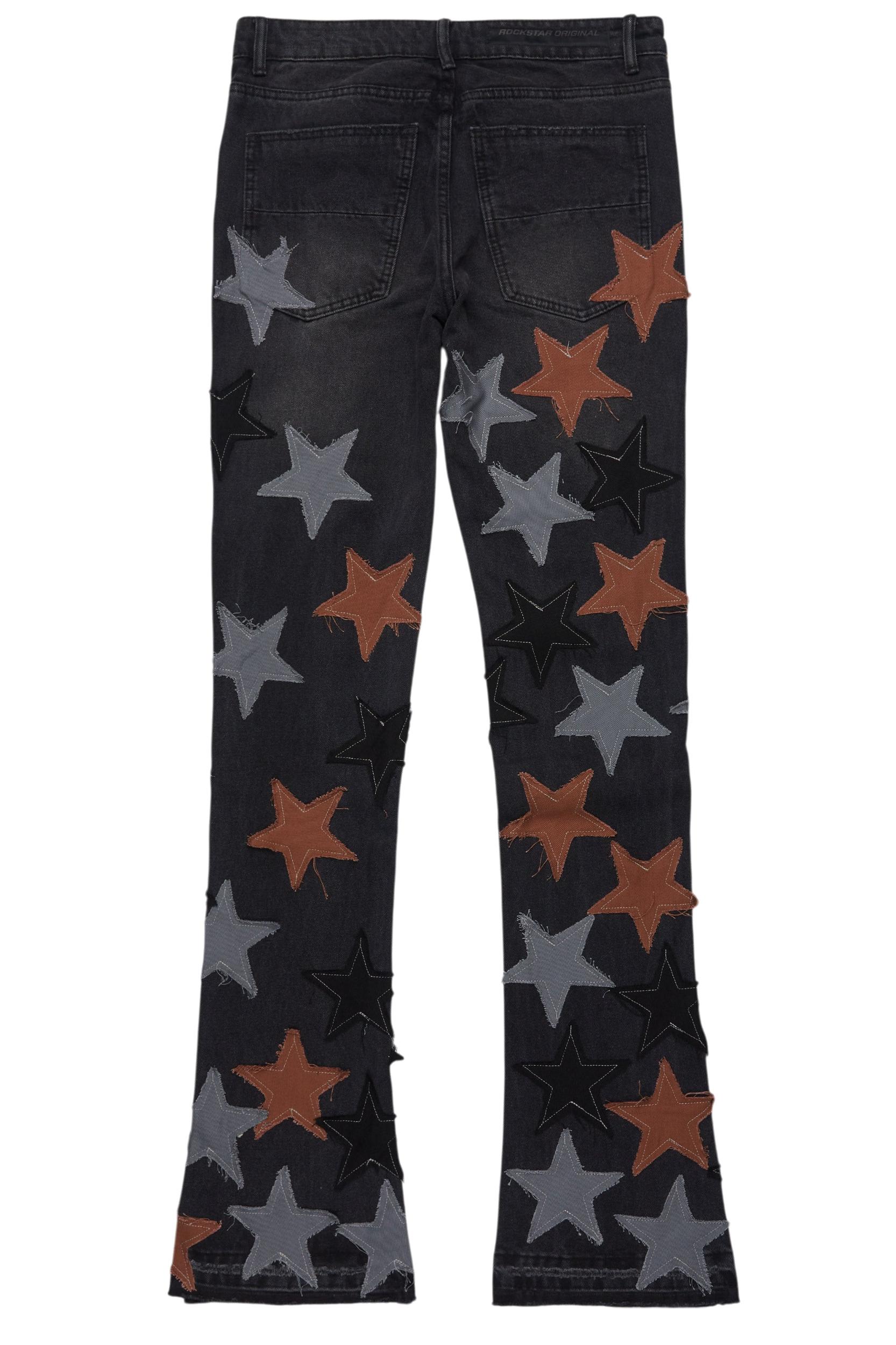 StarLane Dark Grey Stacked Flare Jean Male Product Image