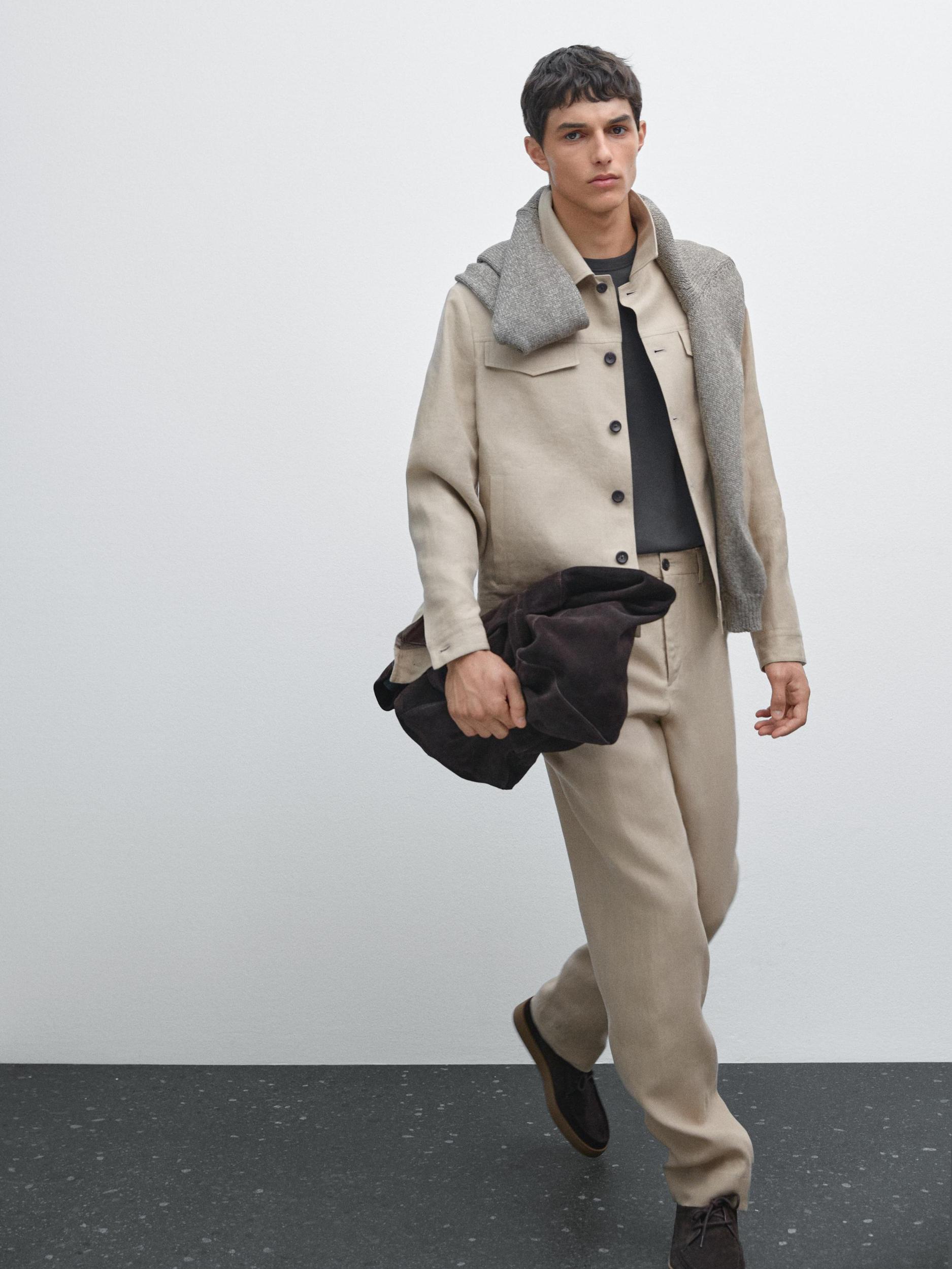 Flowing 100% linen trousers Product Image