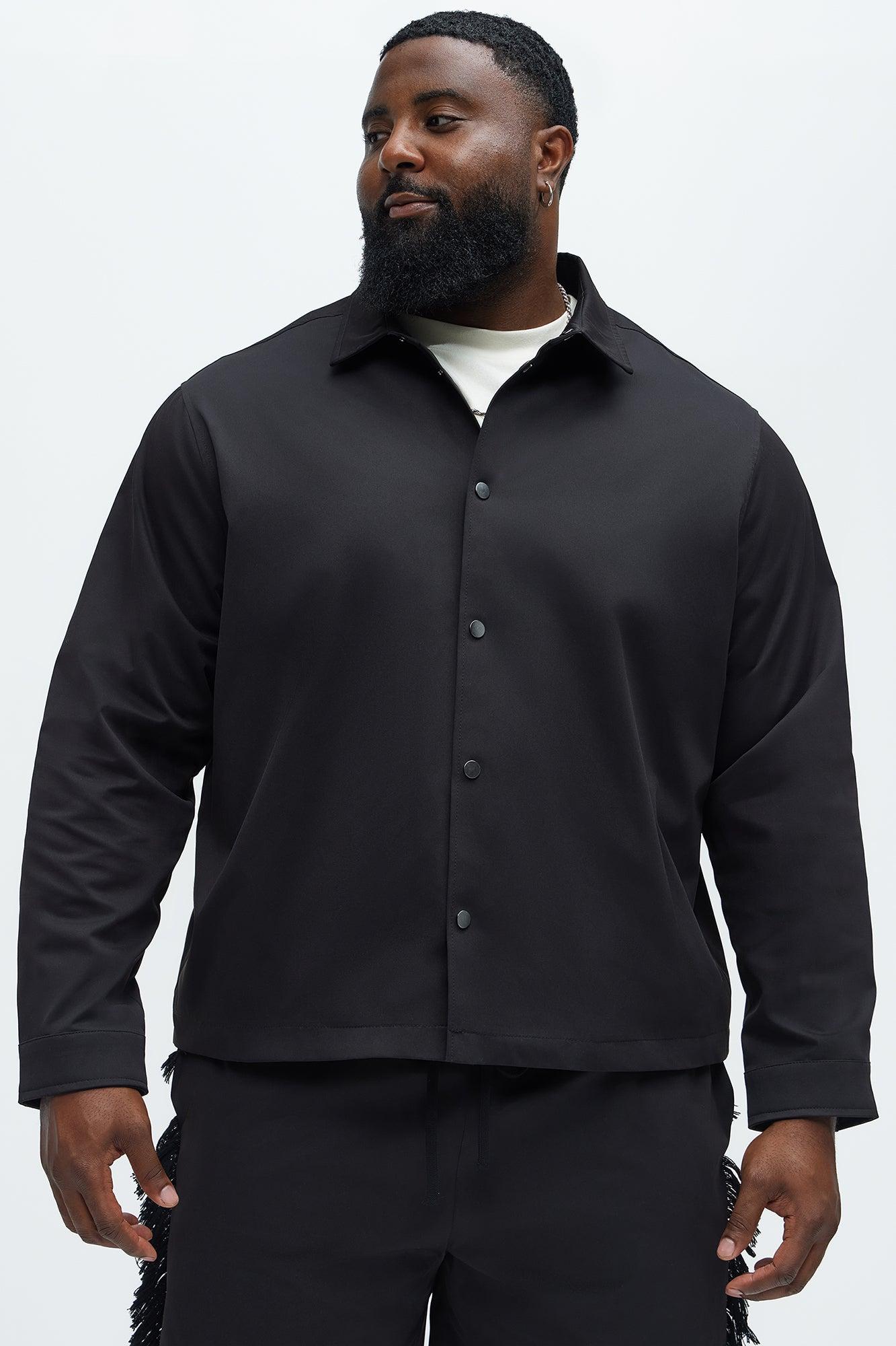 Nowhere Frayed Button Up Shirt - Black Product Image