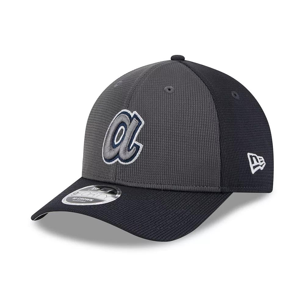 Men's New Era Gray/Navy Atlanta Braves 2025 Batting Practice 9FORTY M-Crown Adjustable Hat, Grey Product Image
