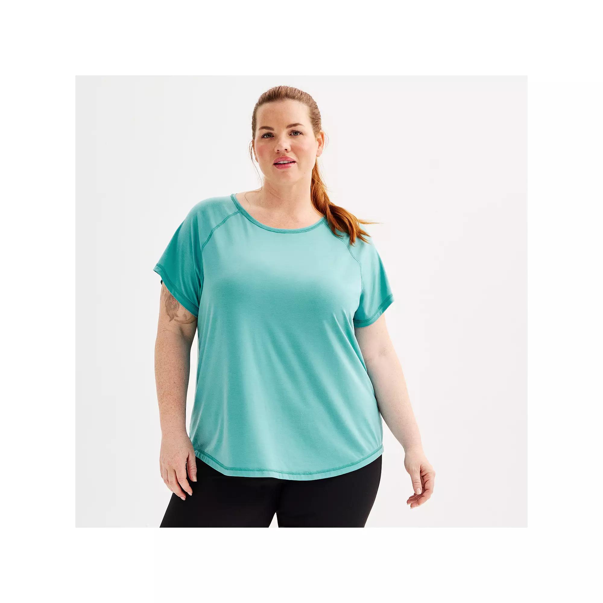 Plus Size Tek Gear® Core Raglan Tee, Women's, Size: 1XL, Solomon Product Image