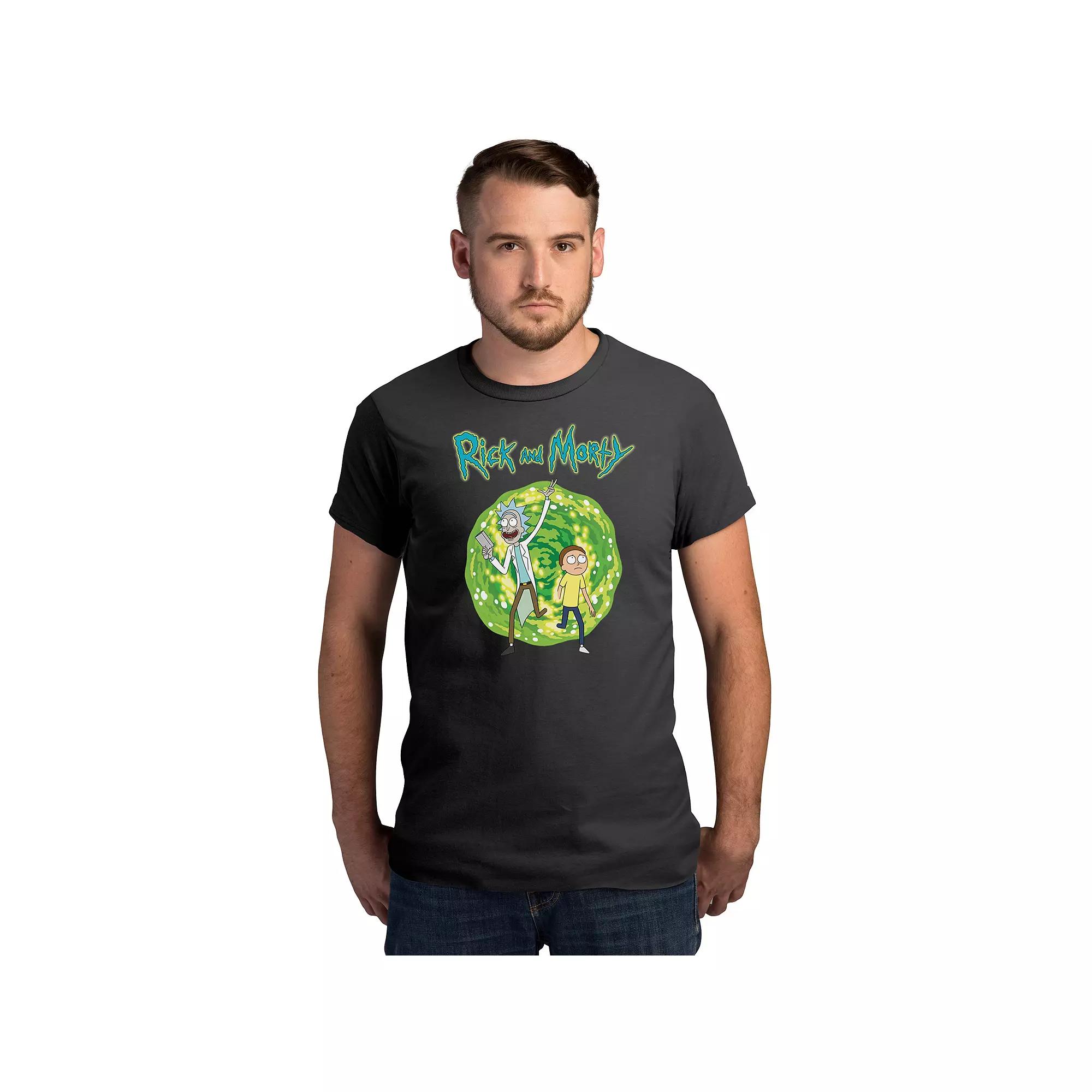 Men's Rick and Morty Portal Tee, Size: Medium, Grey Product Image