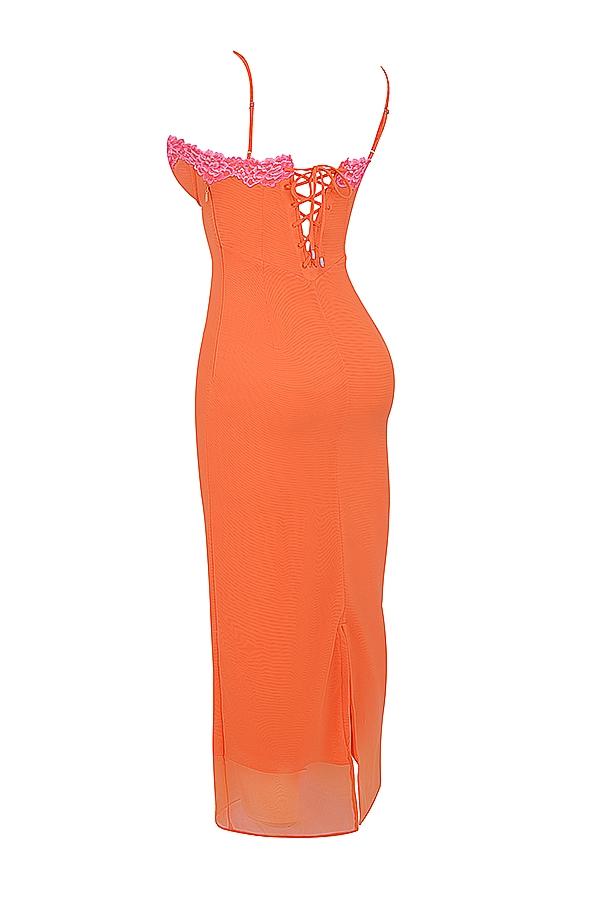 Aiza  flame orange maxi dress Product Image