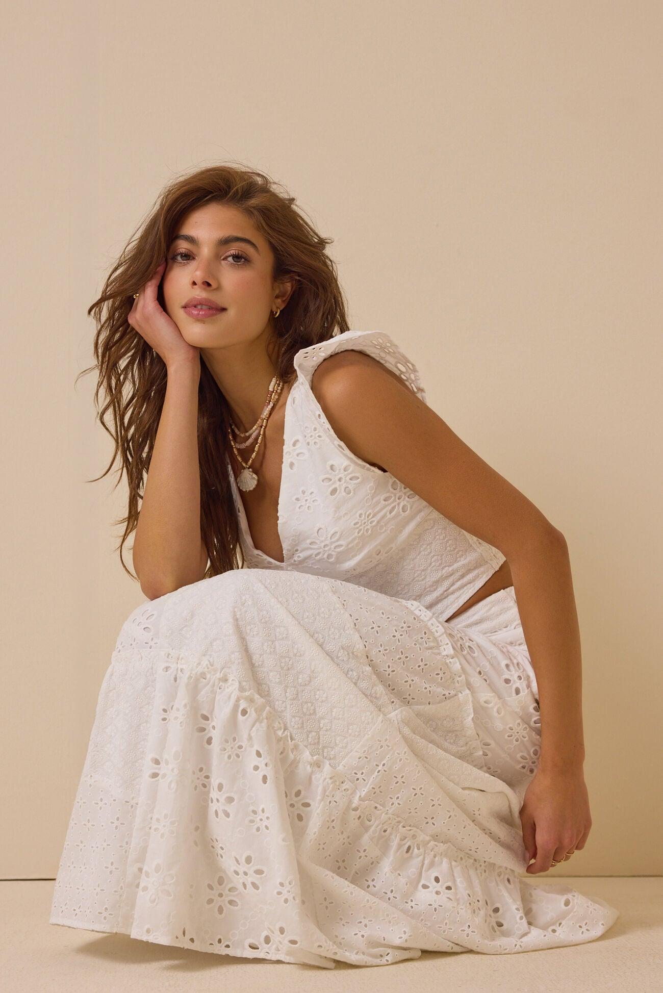 Nalia Eyelet Flutter Sleeve Top Product Image
