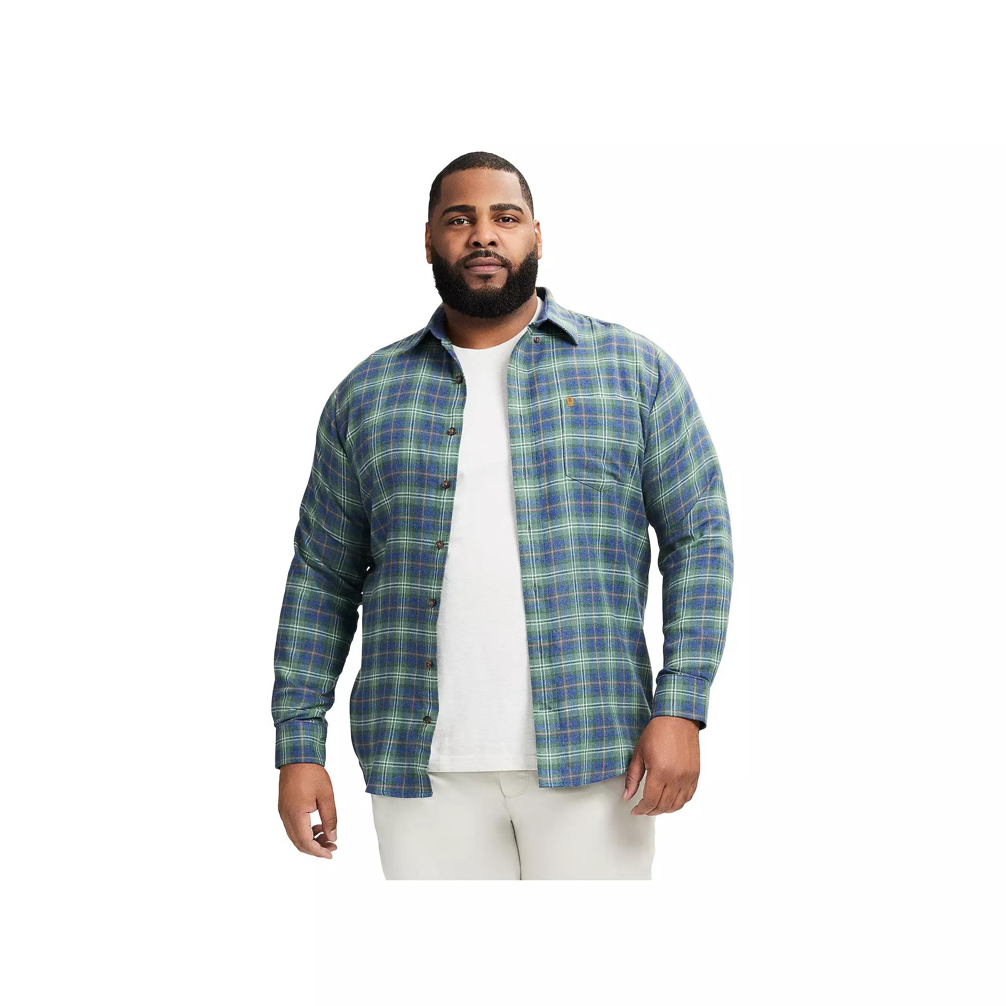 Big & Tall IZOD Stratton Flannel Long Sleeve Button Down Shirt, Men's,  Product Image