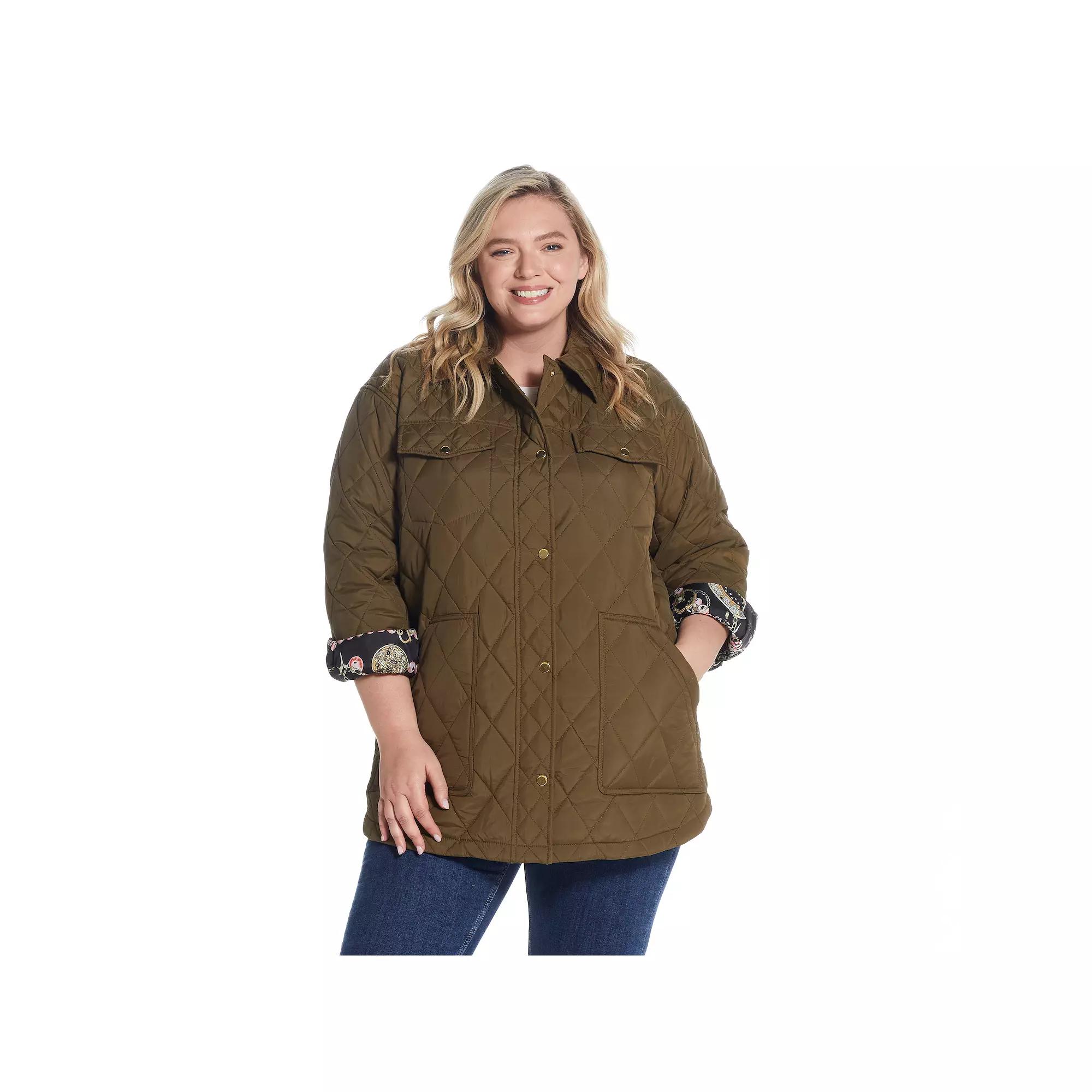 Women's Weathercast Print Lining Quilted Shacket,  Product Image