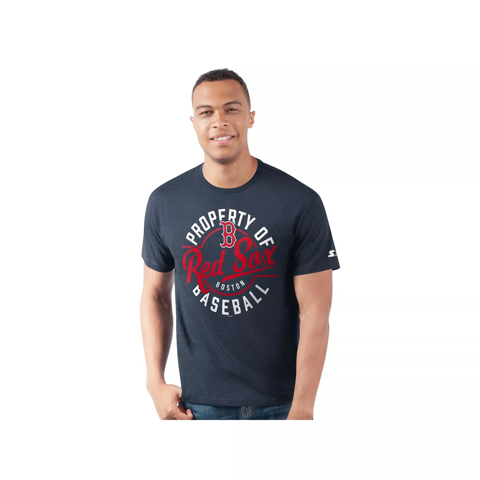 Men's Starter Navy Boston Red Sox Prime Time Property Of T-Shirt,  Product Image