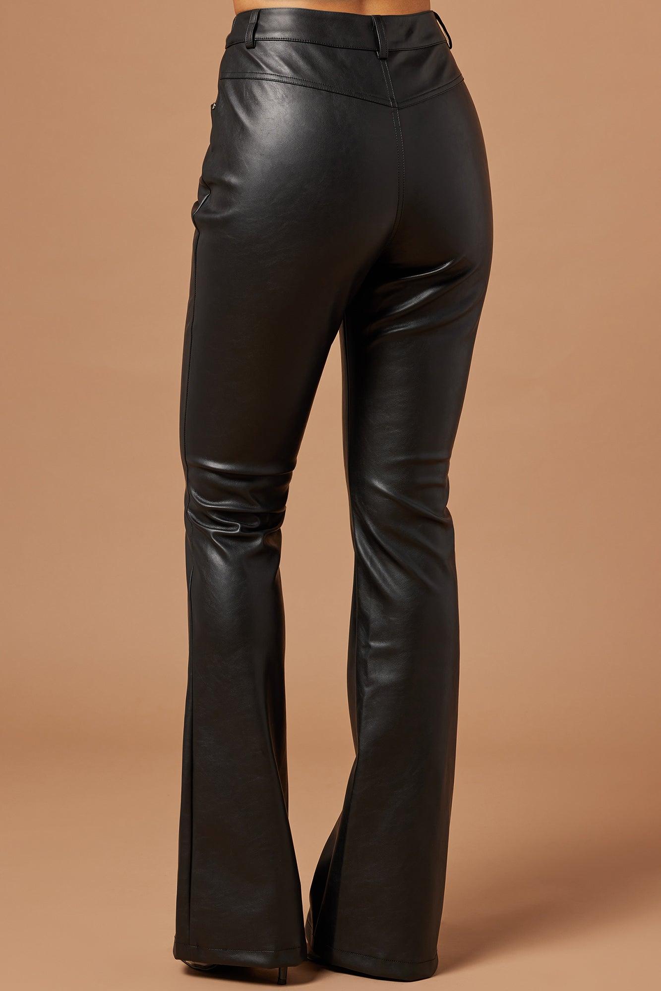 Presley Faux Leather Pant - Black Product Image