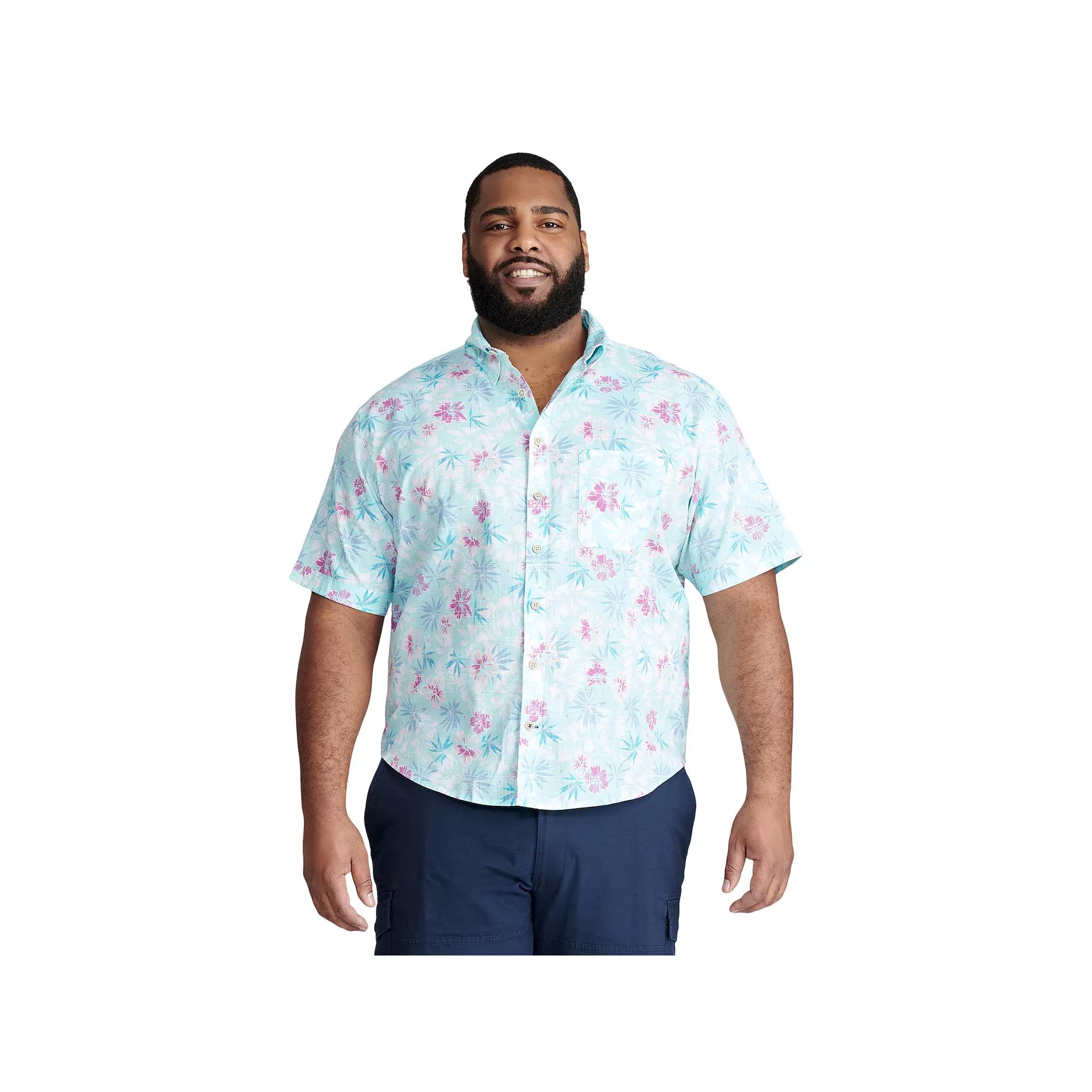 Big & Tall IZOD Saltwater Classic-Fit Chambray Button-Down Shirt, Men's, Size: Large Tall, Tanager Turquoise Product Image