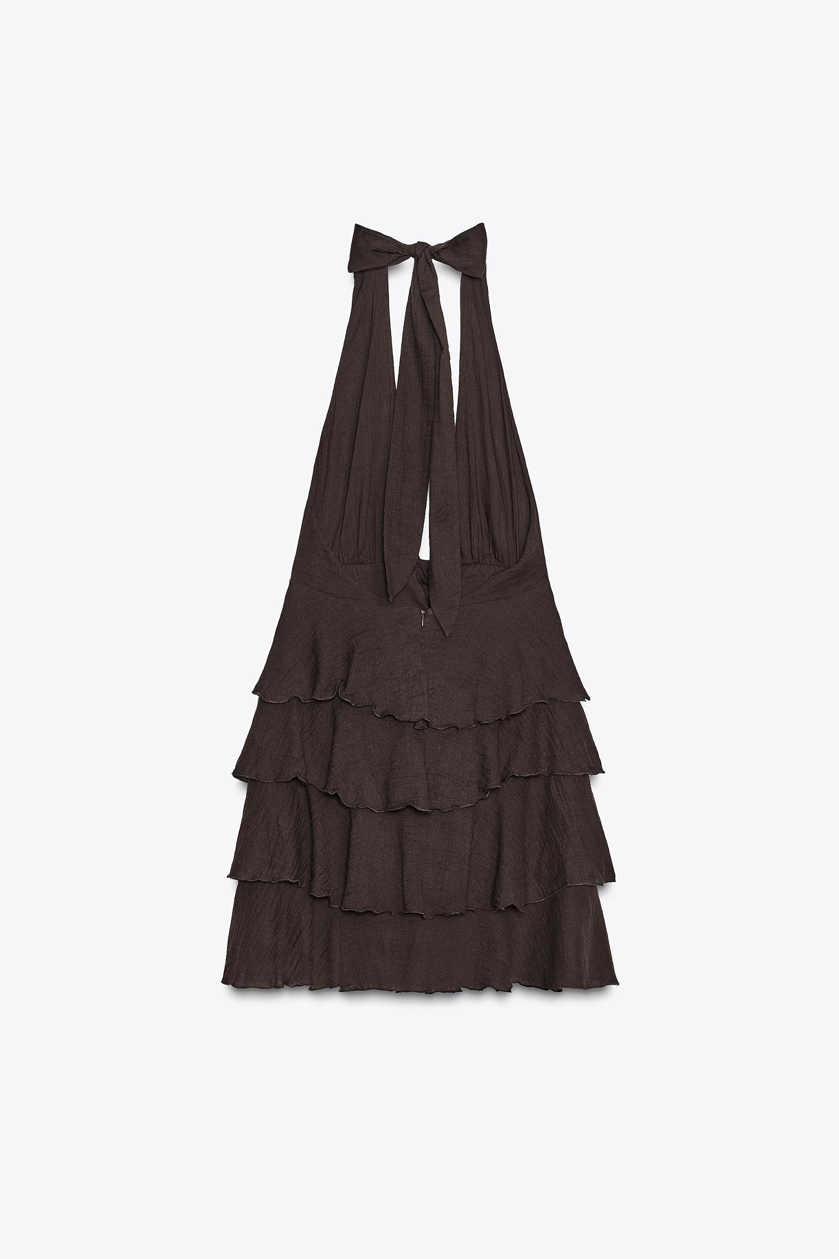 RUFFLED CHIFFON SHORT DRESS Product Image