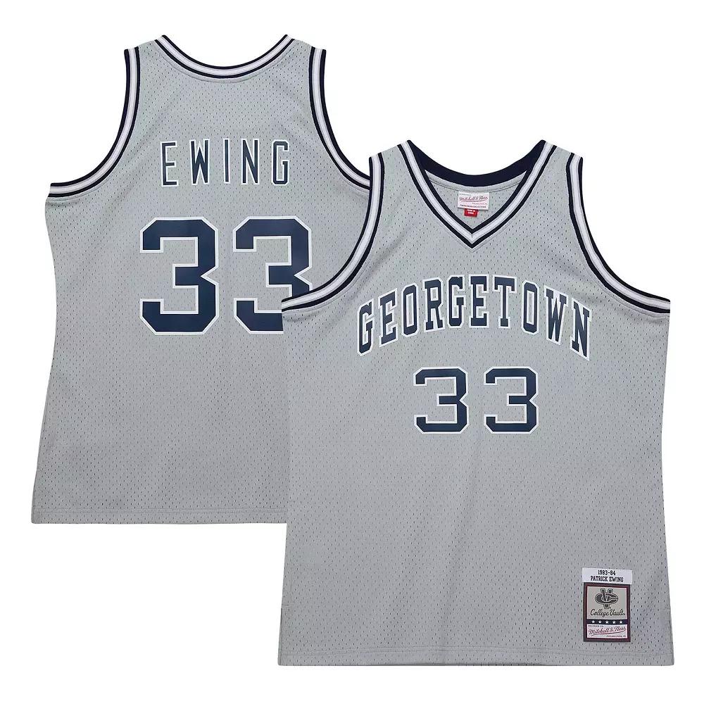 Men's Mitchell & Ness Patrick Ewing Gray Georgetown Hoyas 1983/84 Swingman Player Jersey,  Product Image