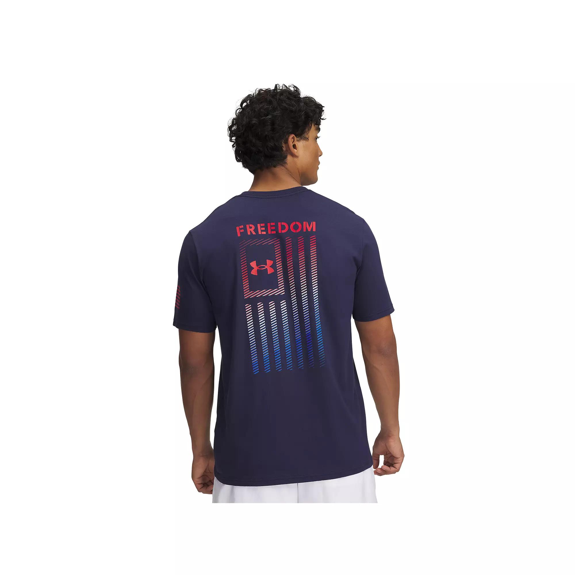 Men's Under Armour Ombre American Freedom Flag Graphic Tee, Size: XL, Blue Product Image