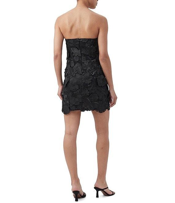 Trina Turk Jazelle Eden Floral Embroidered Strapless Sleeveless Mini Dress Product Image