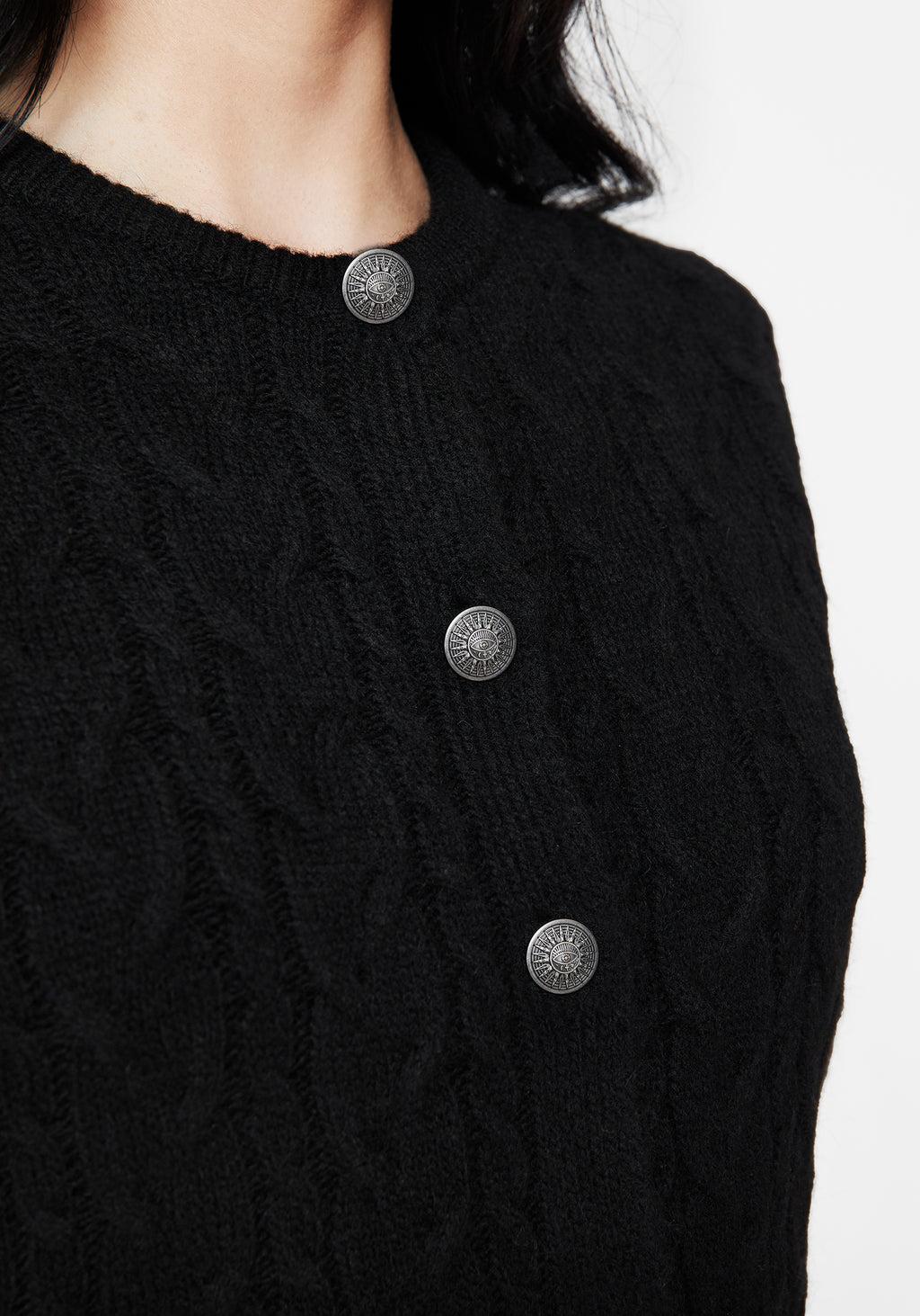 Sophia Button Up Cable Knit Waistcoat Product Image