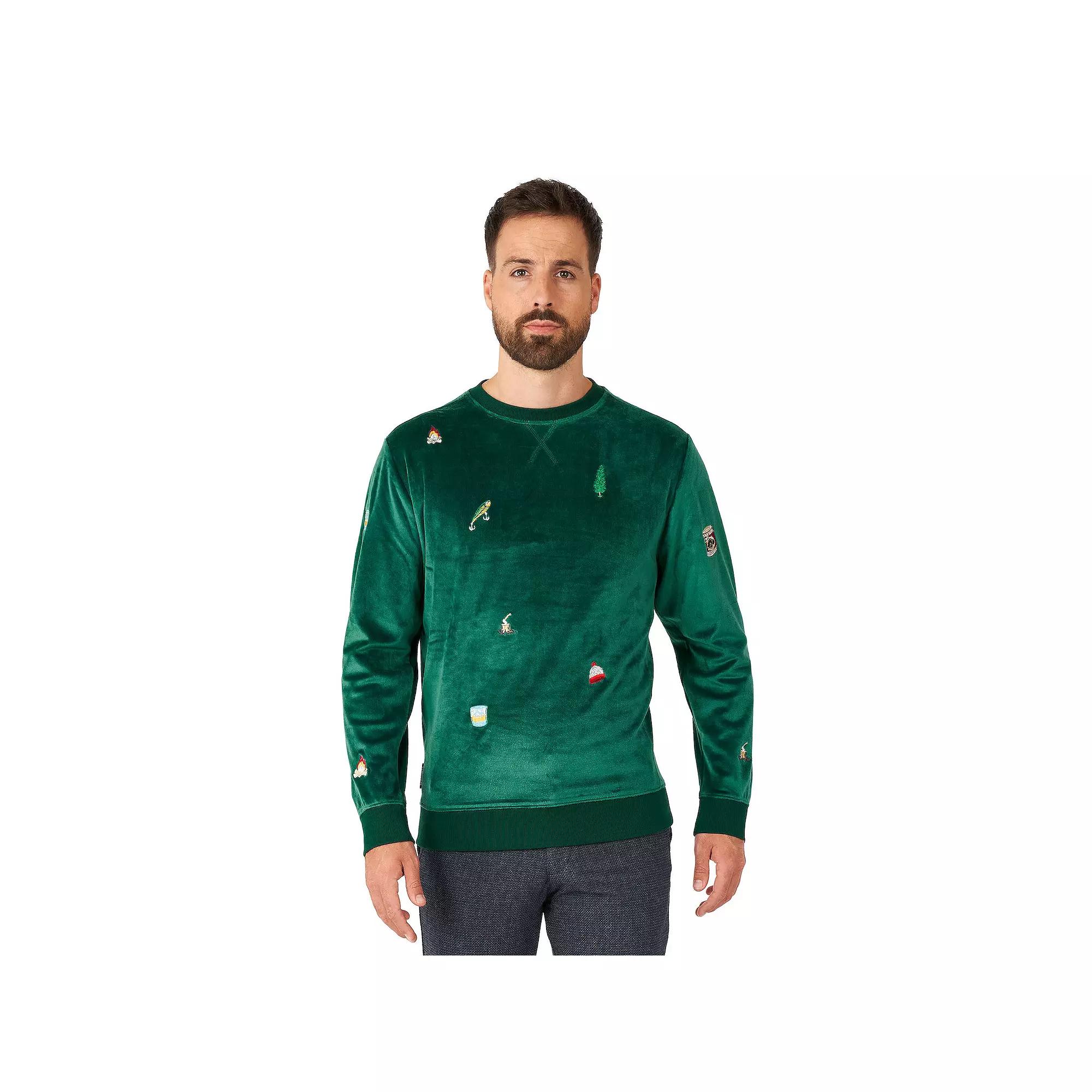 Men's Deluxe Sweater Christmas Icons, Size: XXL, Green Product Image