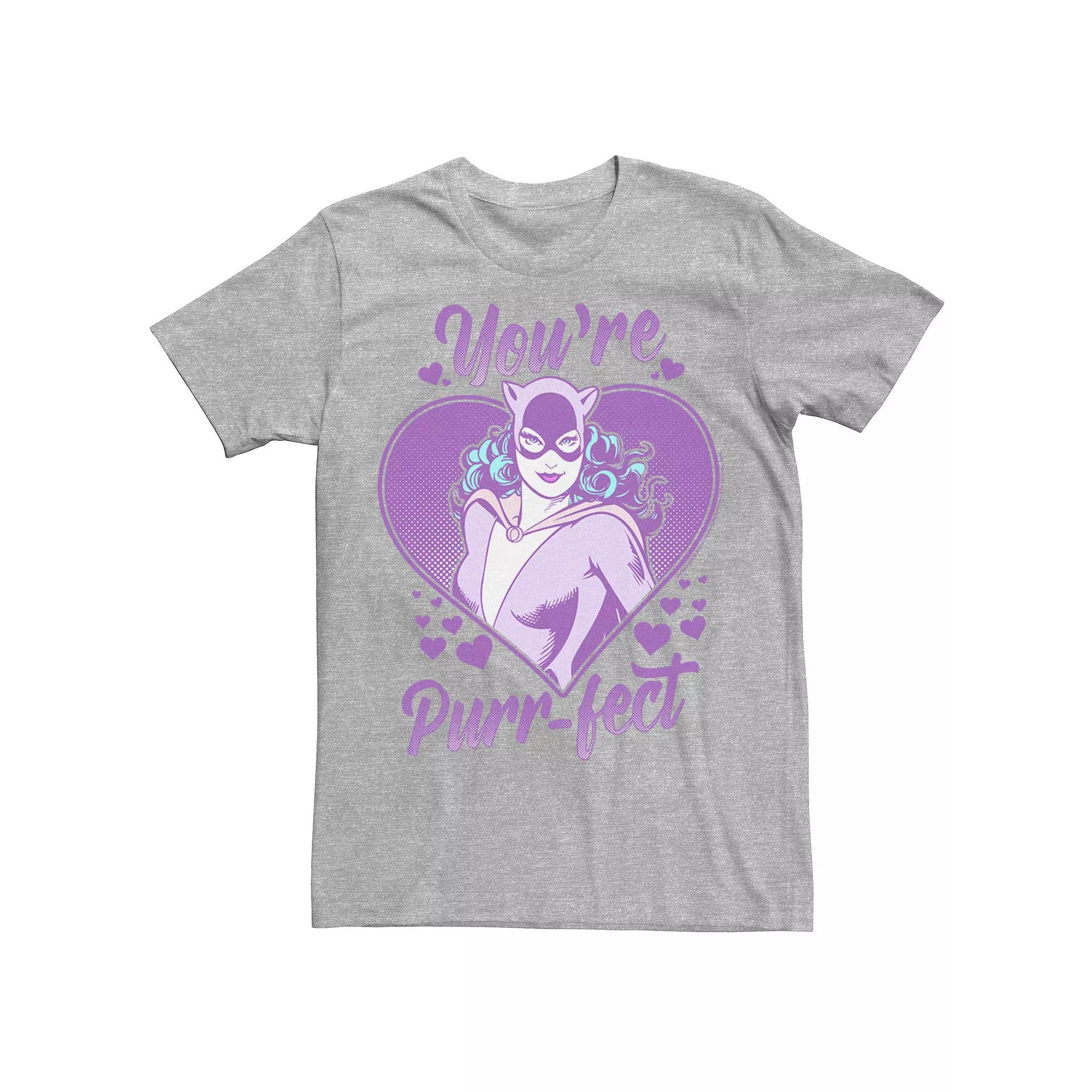 Men's DC Comics Valentine's Day Catwoman You're Purr-fect Tee,  Product Image