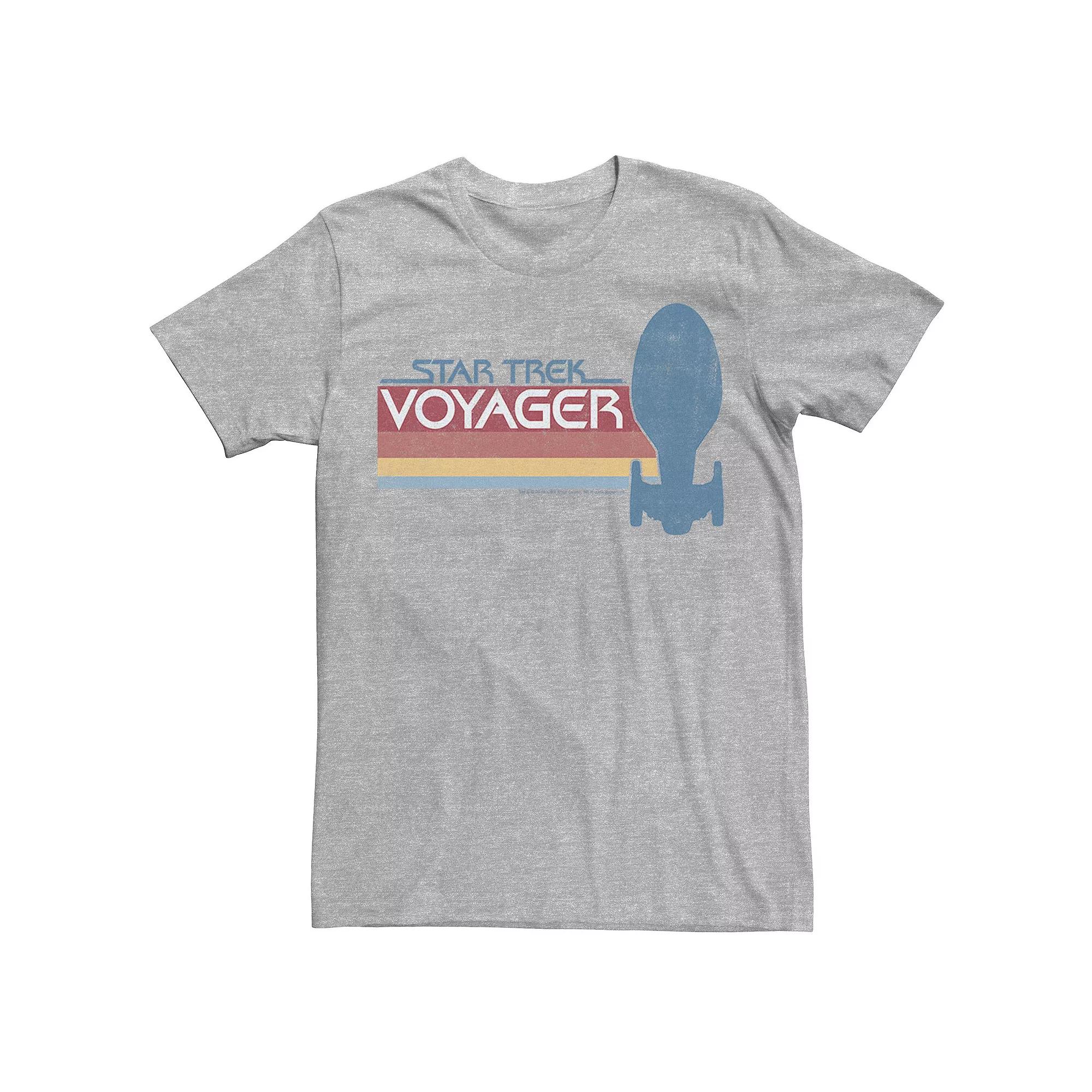 Men's Star Trek Voyager Retro Rainbow Tee, Size: Large, Athletic Grey Product Image