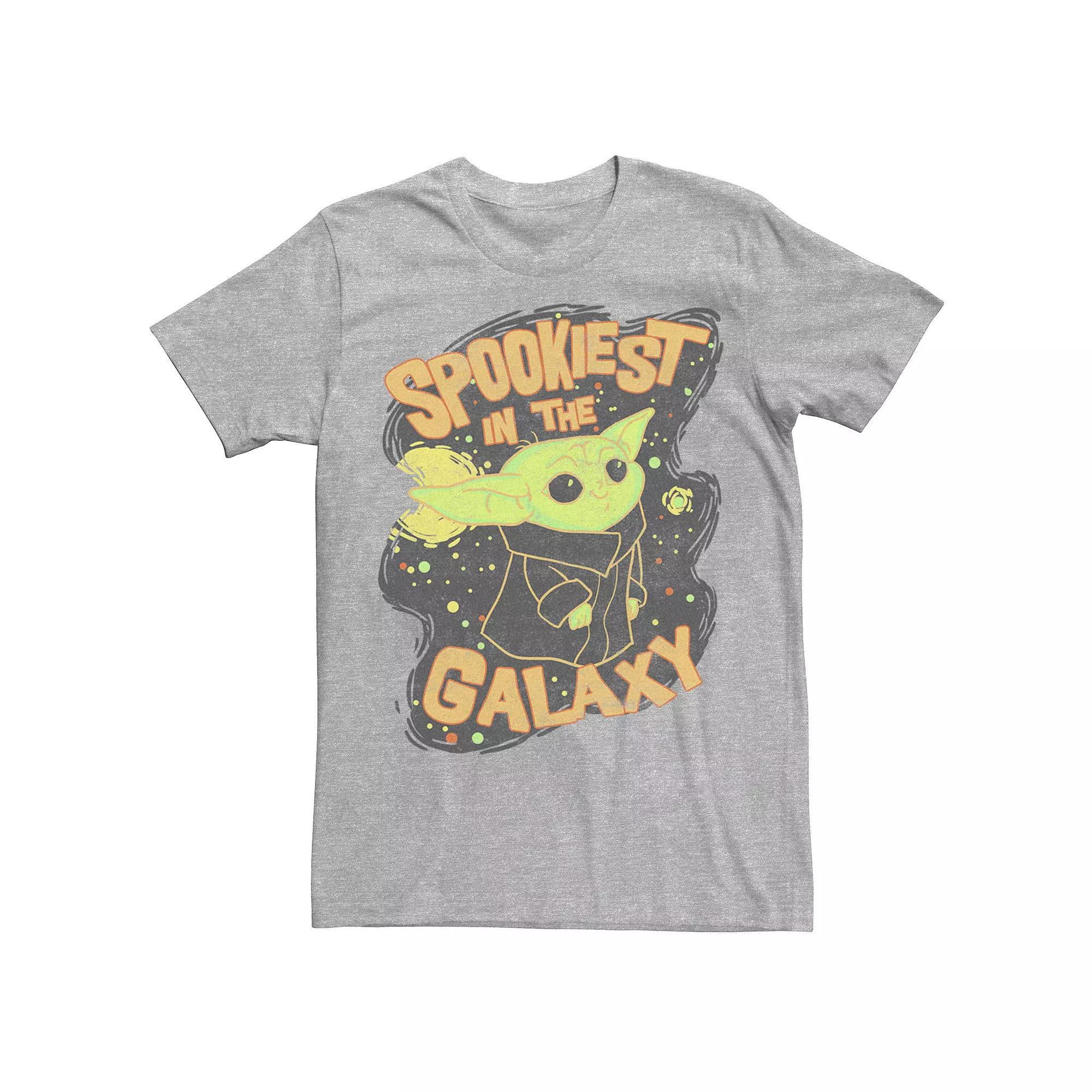Men's Star Wars The Mandalorian Spookiest In The Galaxy Tee, Size: Small, Athletic Grey Product Image