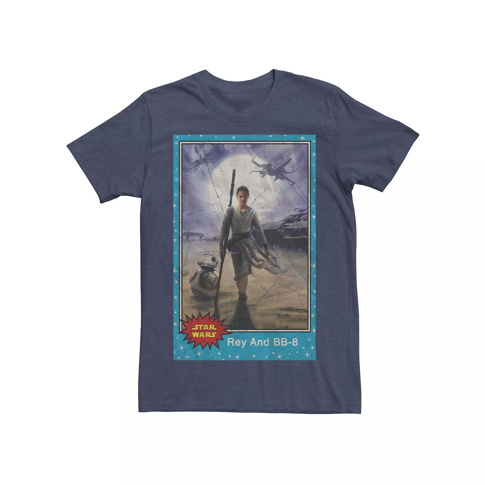Men's Star Wars Rey & BB-8 Action Portrait Poster Tee,  Product Image