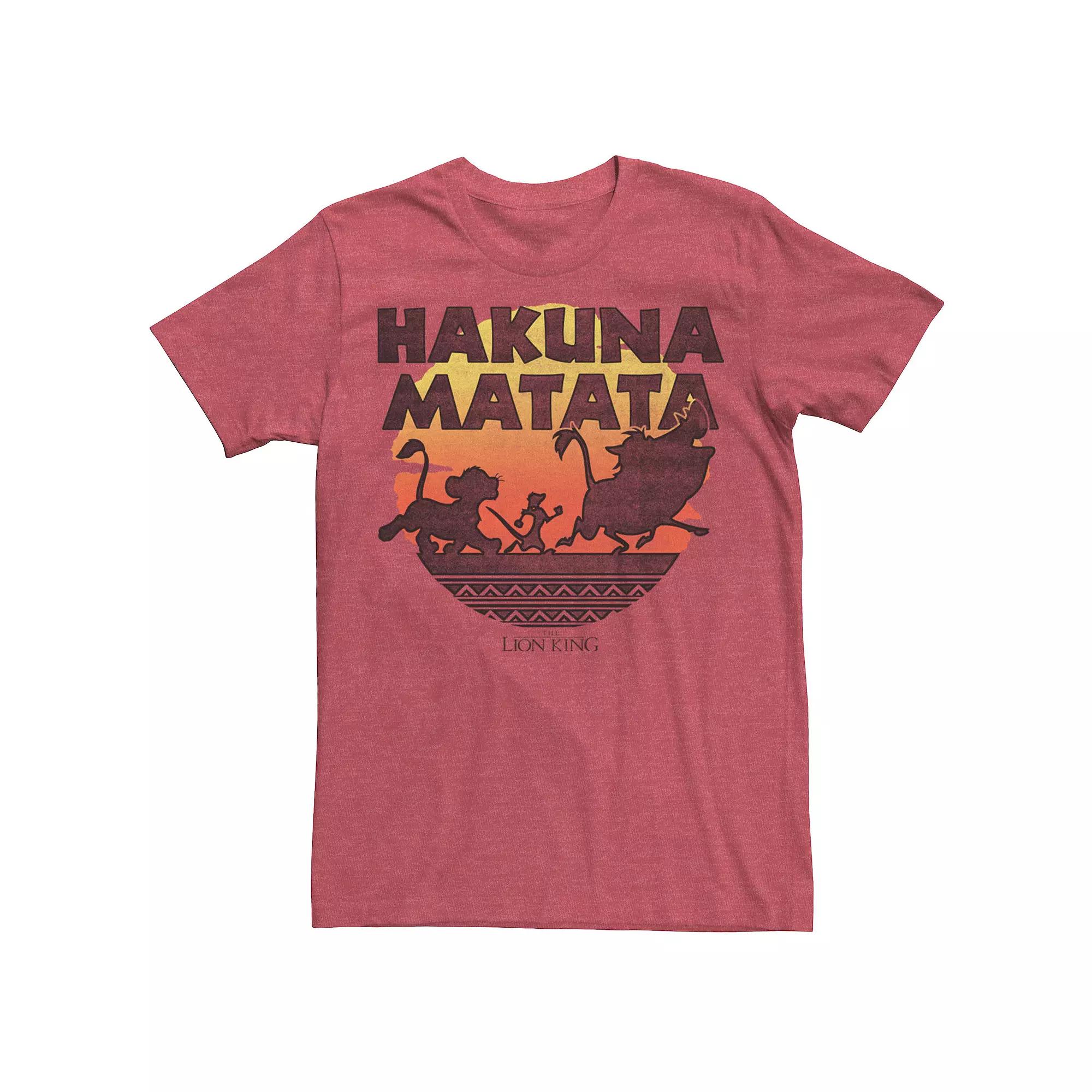 Men's Disney The Lion King Hakuna Matata Sunset Silhouette Poster Tee,  Product Image
