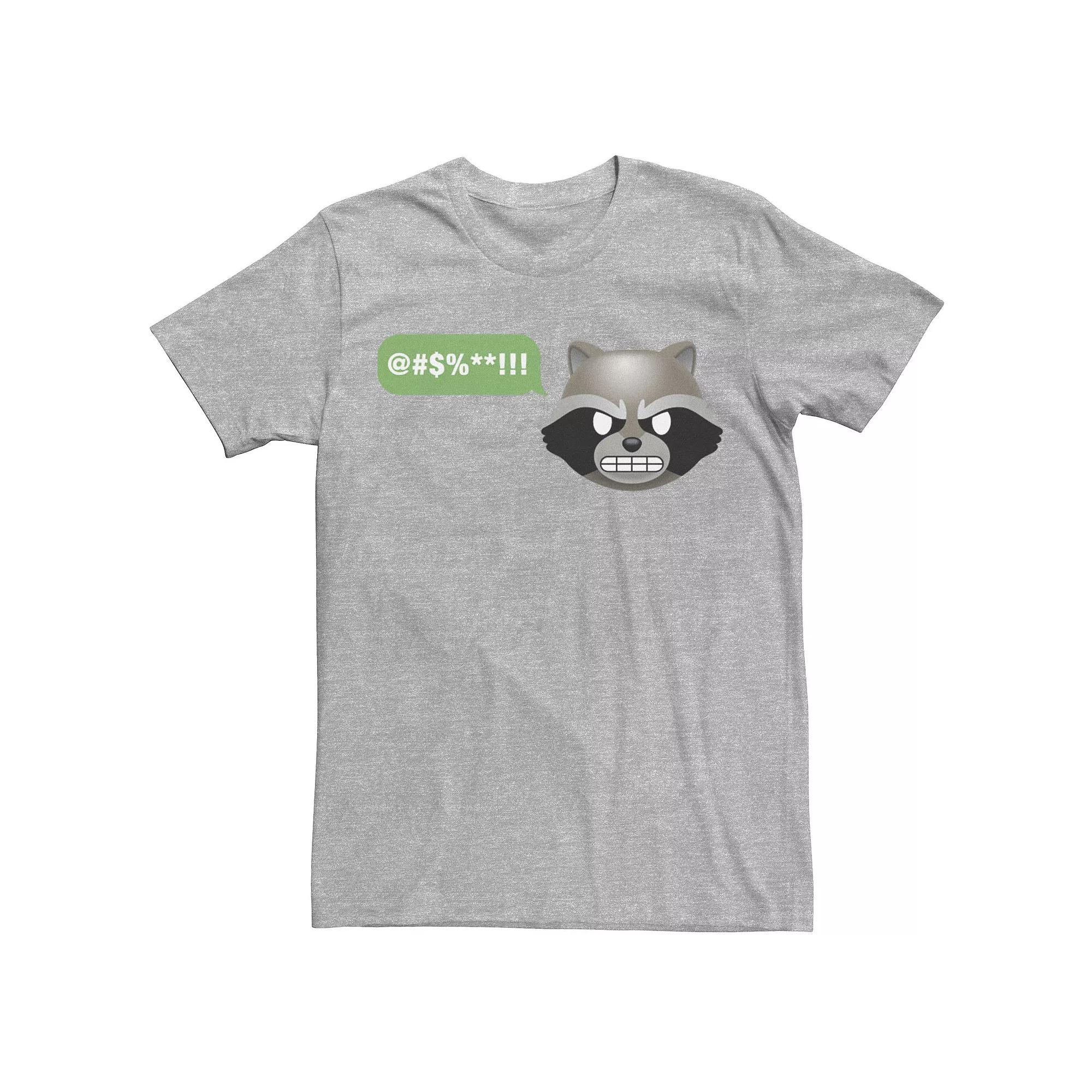 Men's Marvel Rocket Raccoon Angry Emoji Tee, Size: Small, Athletic Grey Product Image