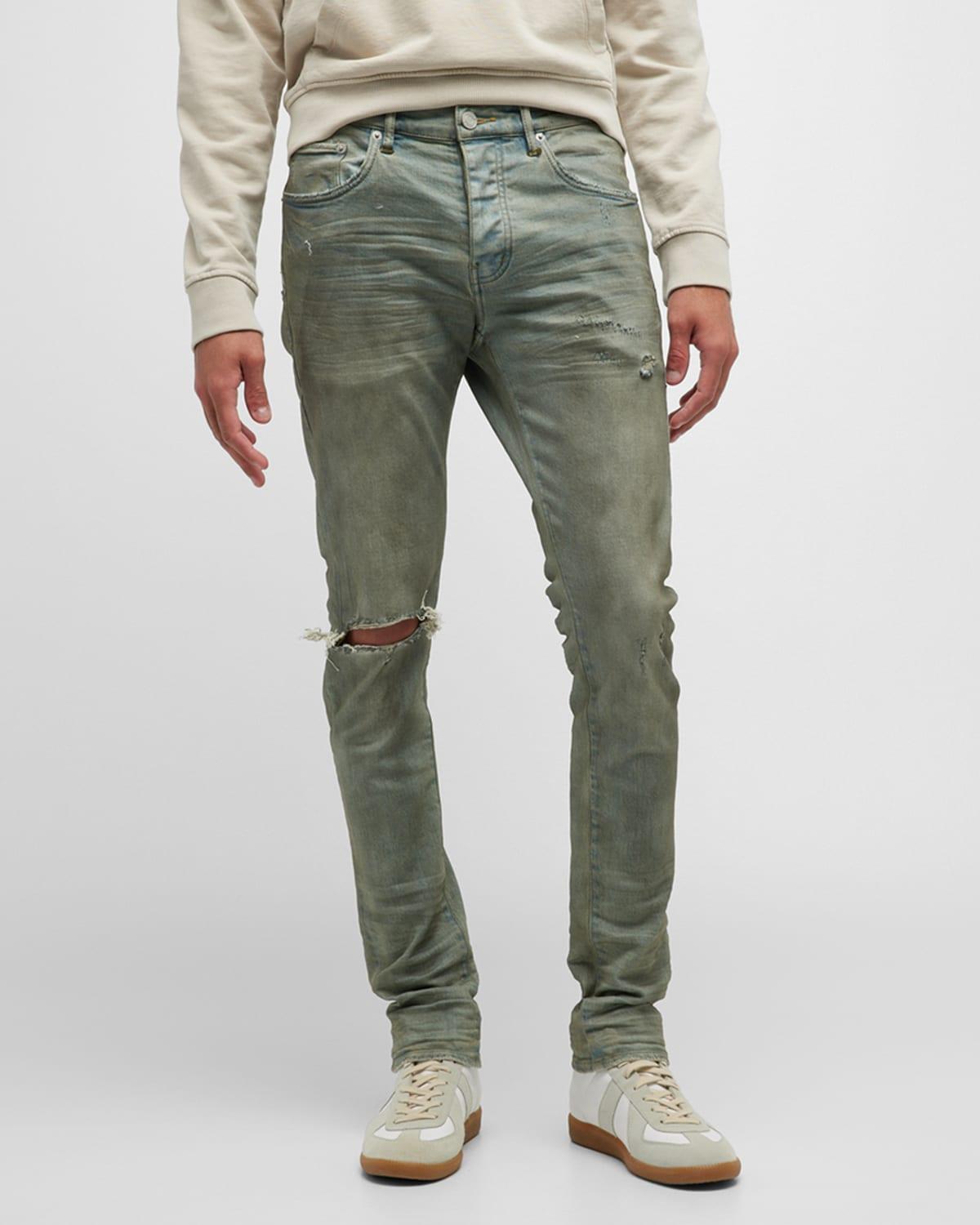 Mens Distressed Stretch-Skinny Jeans Product Image