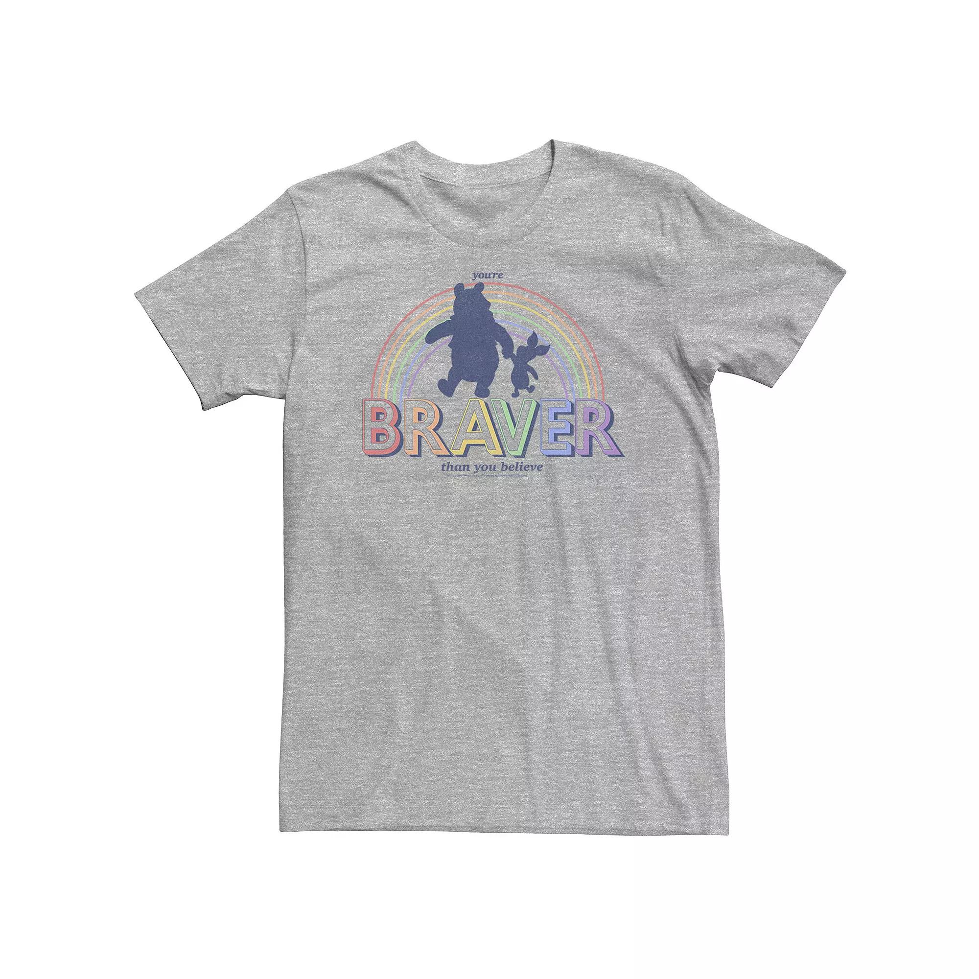 Disney's Winnie The Pooh And Piglet Big & Tall You're Braver Than You Believe Graphic Tee, Men's, Size: 4XL Tall, Athletic Grey Product Image