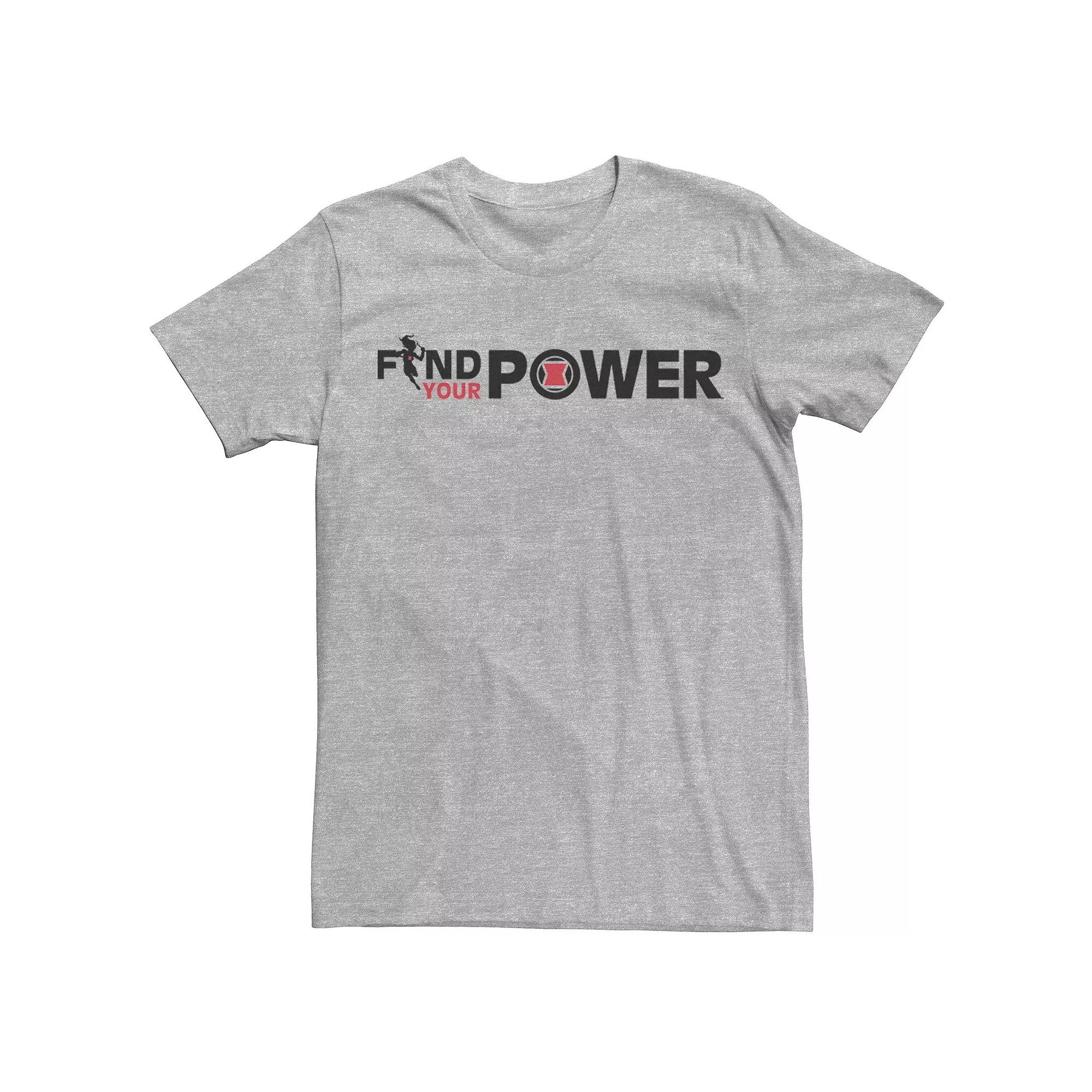 Men's Marvel Black Widow Find Your Power Text Tee,  Product Image