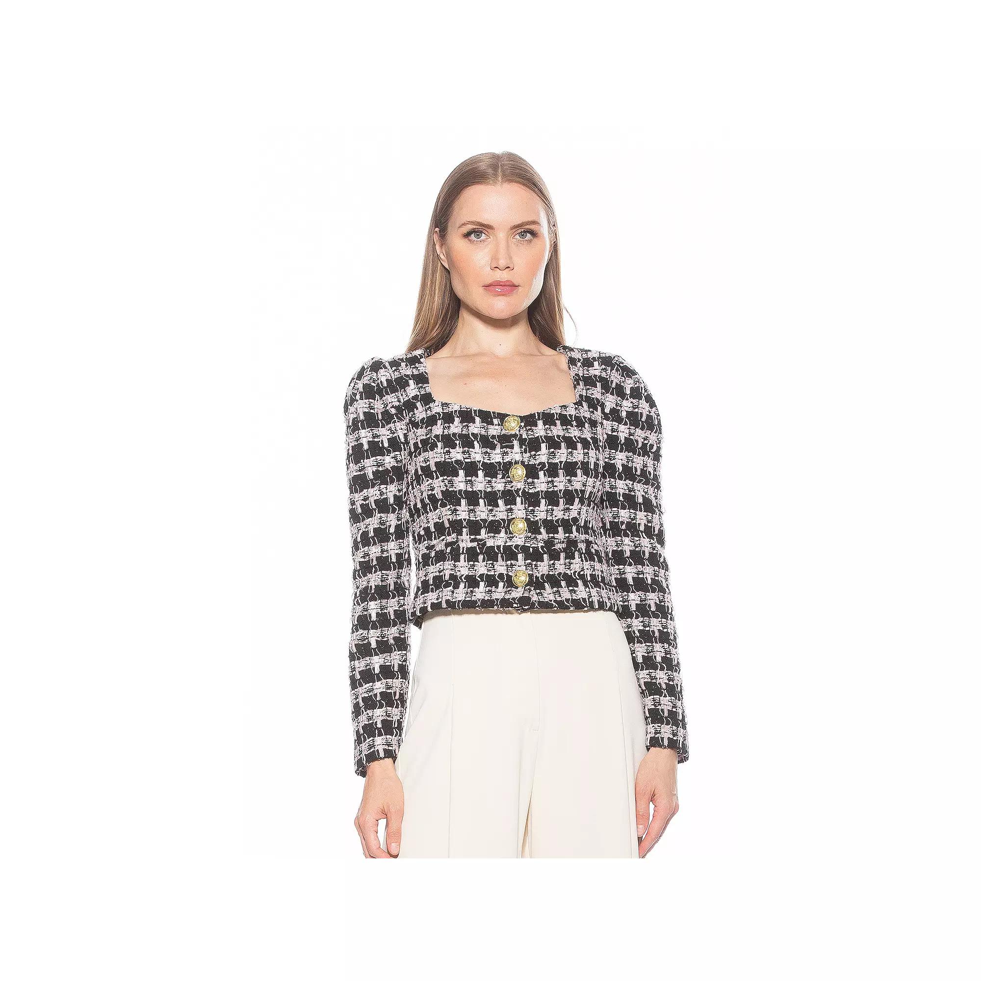 Women's ALEXIA ADMOR Rowan Long Puff Sleeve Sweetheart Jacket,  Product Image