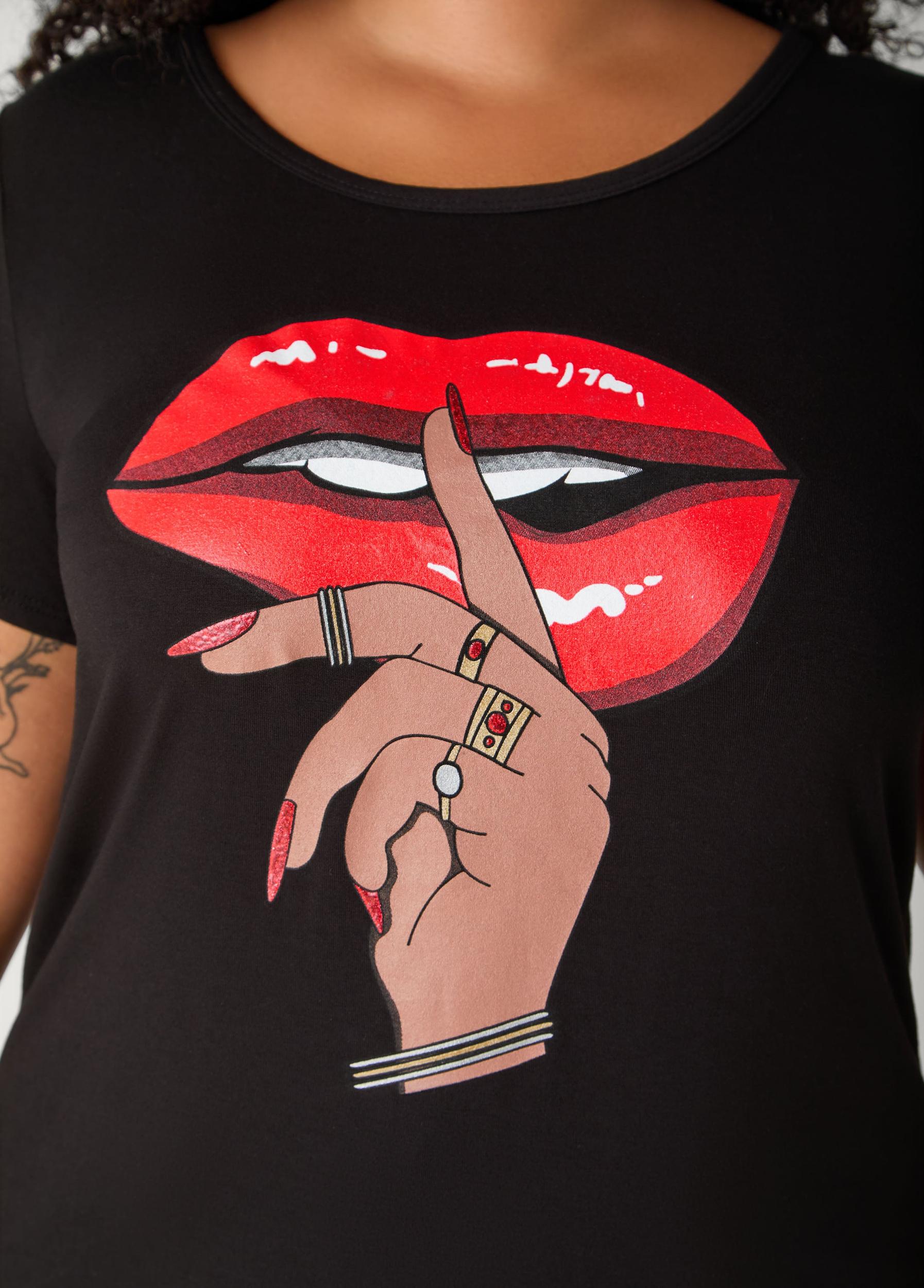 Ssshh Glittered Graphic Tee Product Image