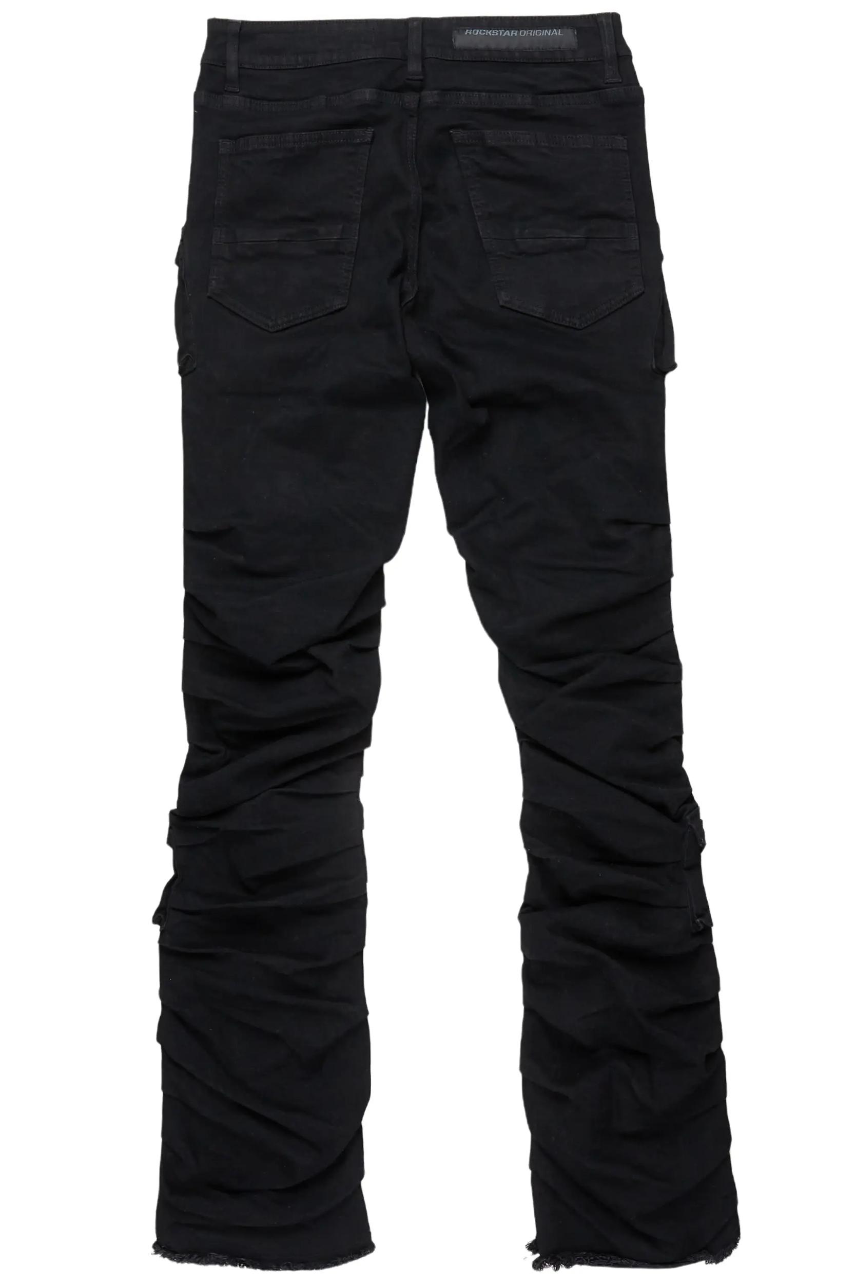Gentry Black Stacked Flare Jean Male Product Image