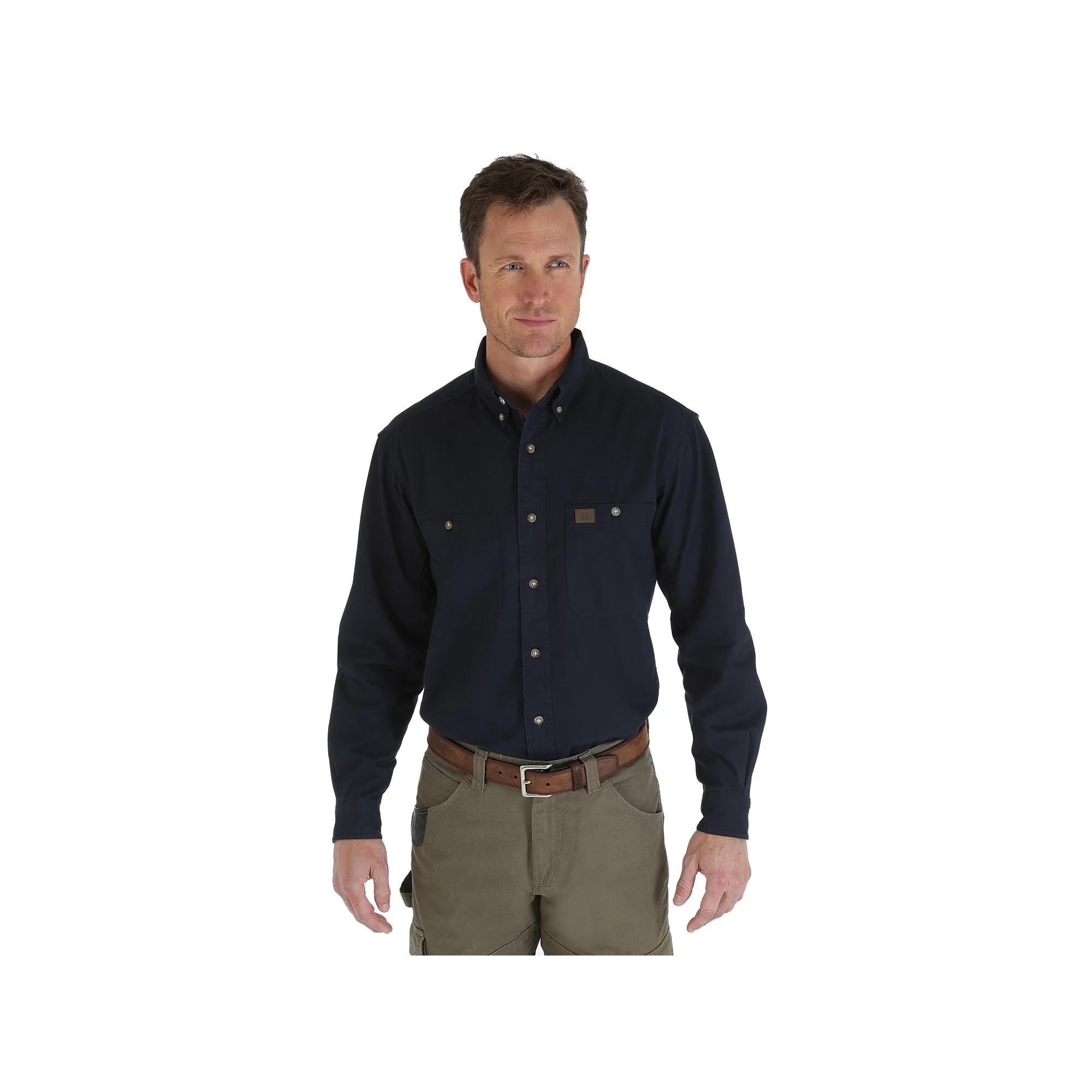 Mens Wrangler RIGGS Workwear Twill Button-Down Shirt Green Green Product Image