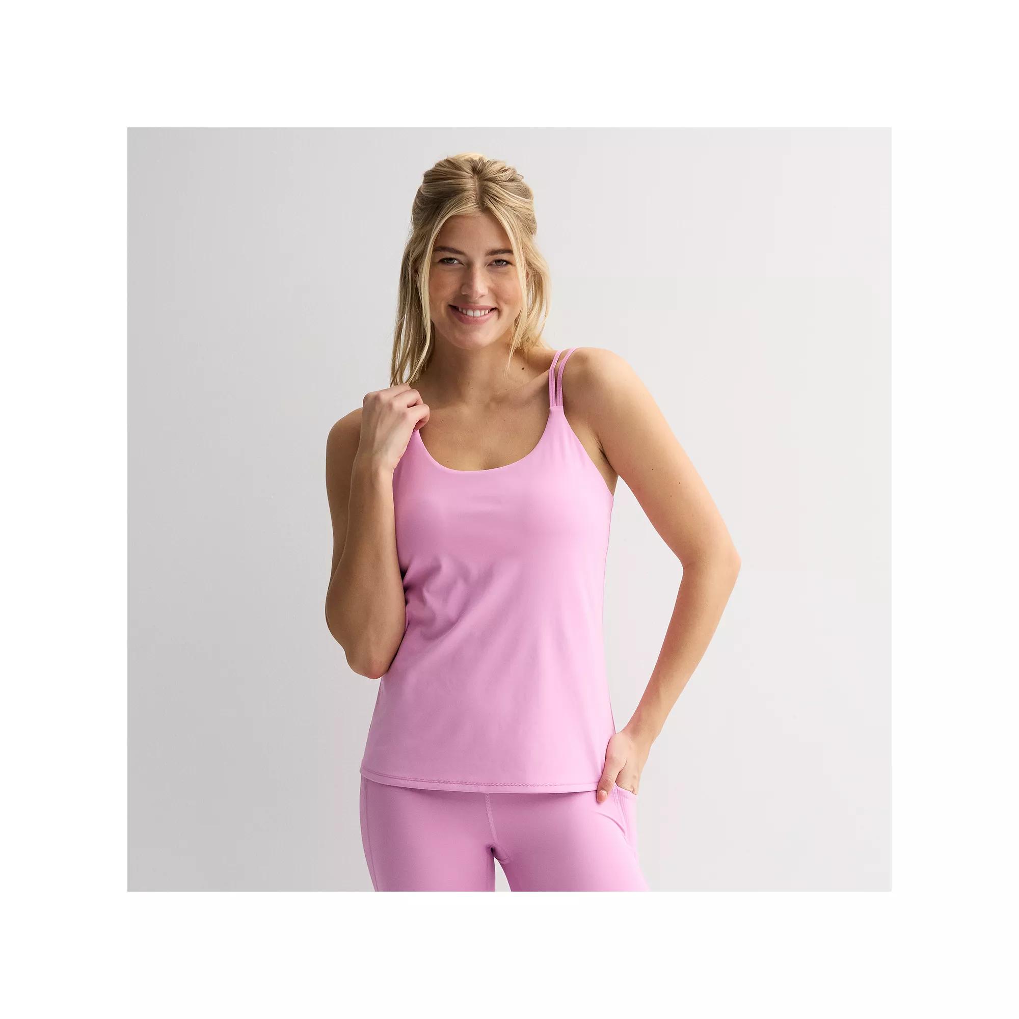 Womens Tek Gear Ultrastretch Strappy Bra Tank Top Purple Macaroon Product Image