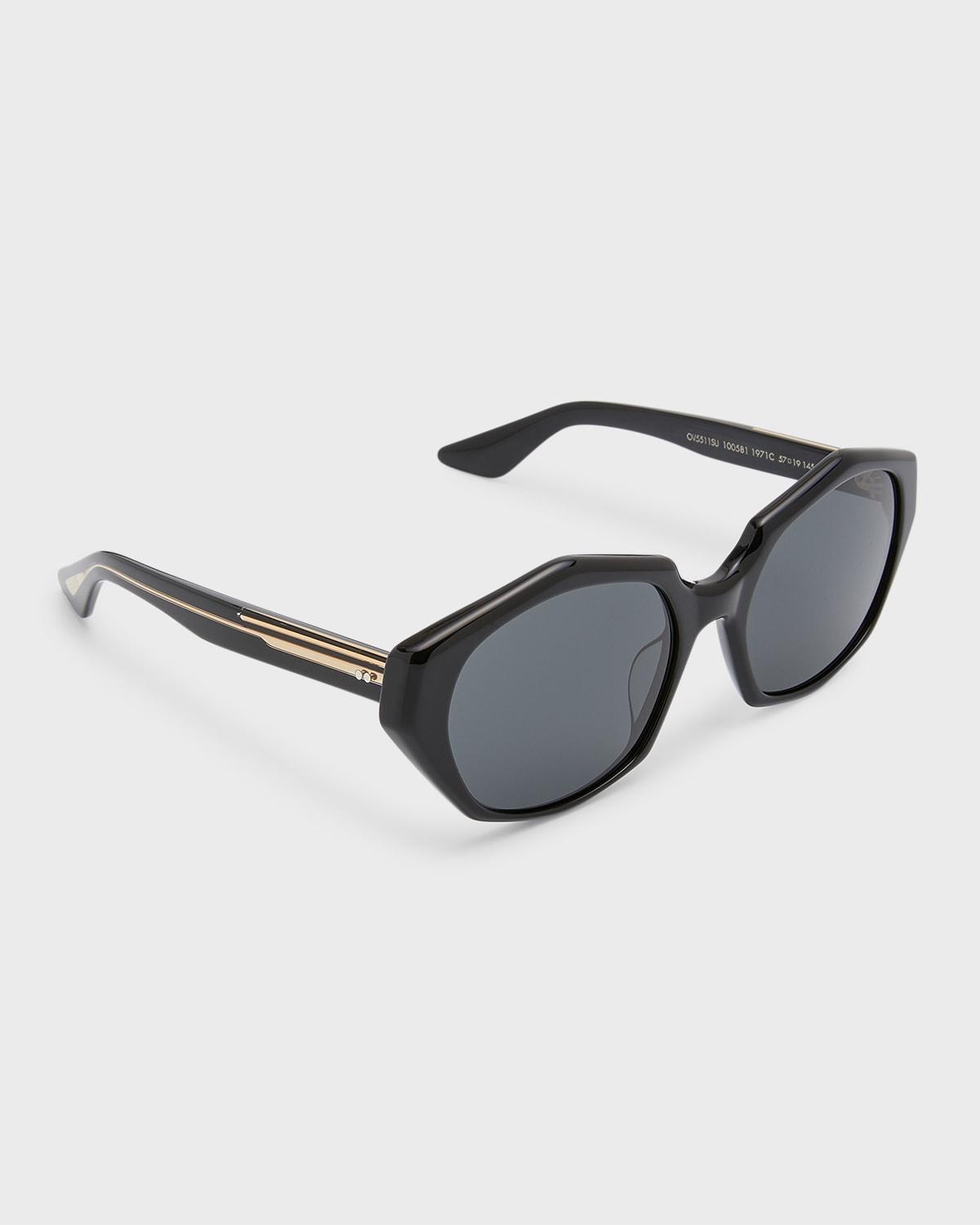 1971C Black Round Acetate Sunglasses Product Image