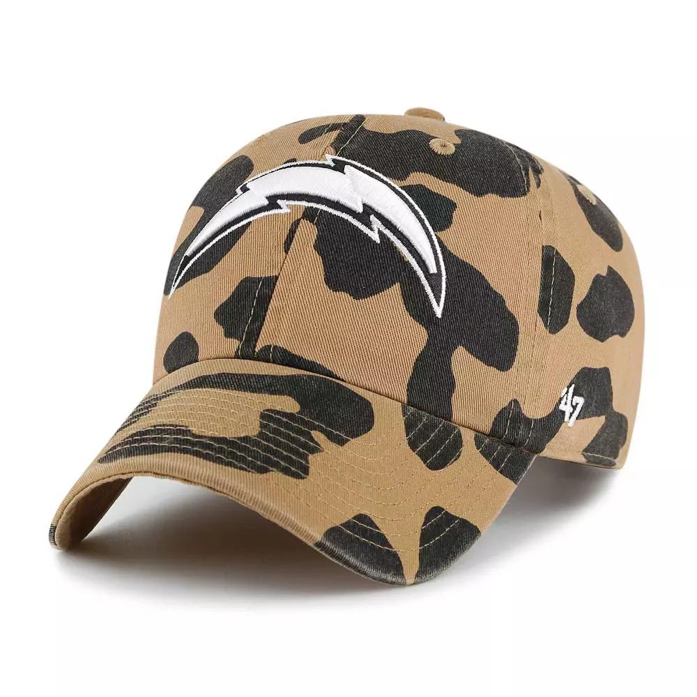 Women's '47  Tan Los Angeles Chargers Rosette Clean Up Adjustable Hat, Team Product Image