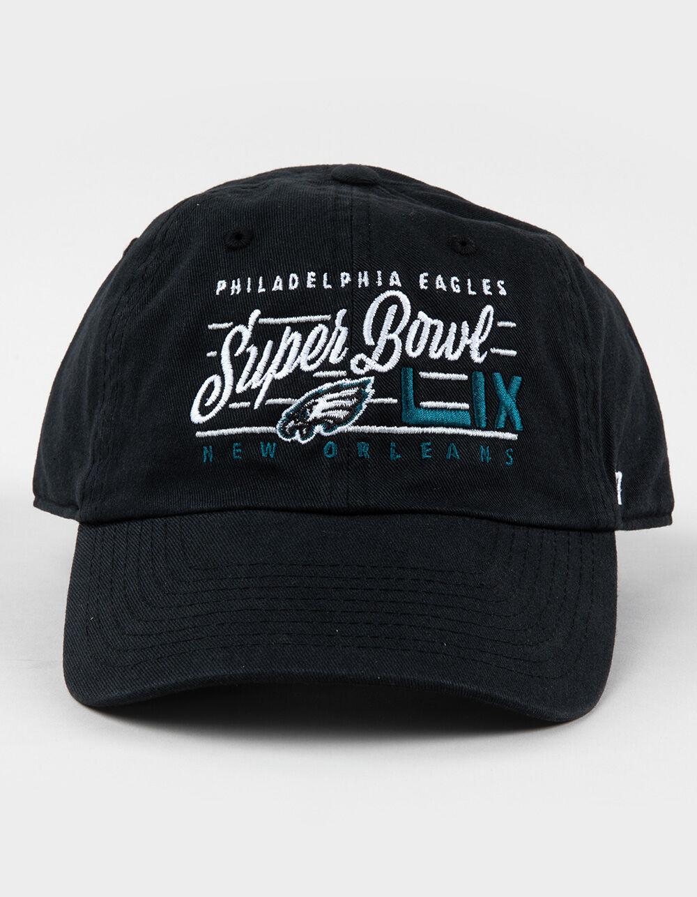 47 BRAND Super Bowl LIX Philadelphia Eagles '47 Clean Up Strapback Hat - BLACK Product Image