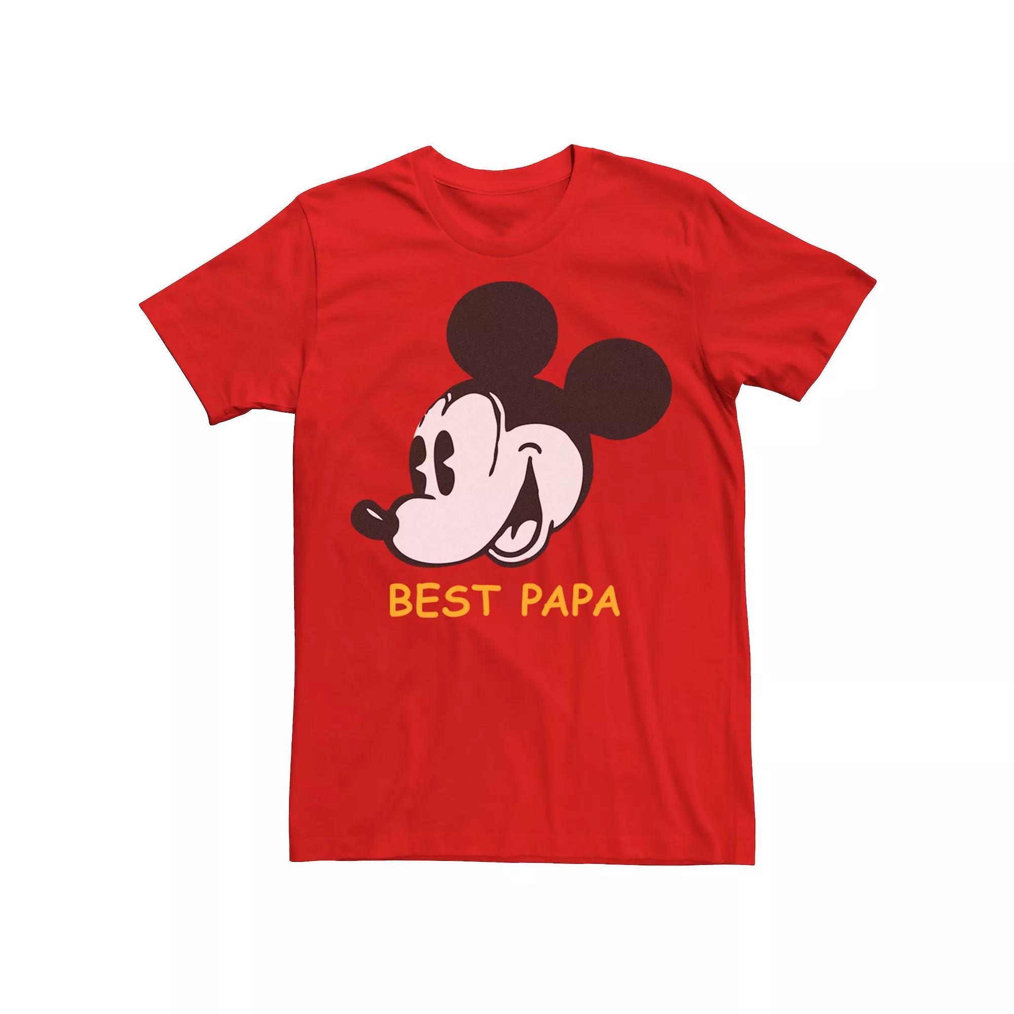 Disney's Mickey Mouse "Best Papa" Mickey Head Men's Tee, Size: 3XL, Red Product Image