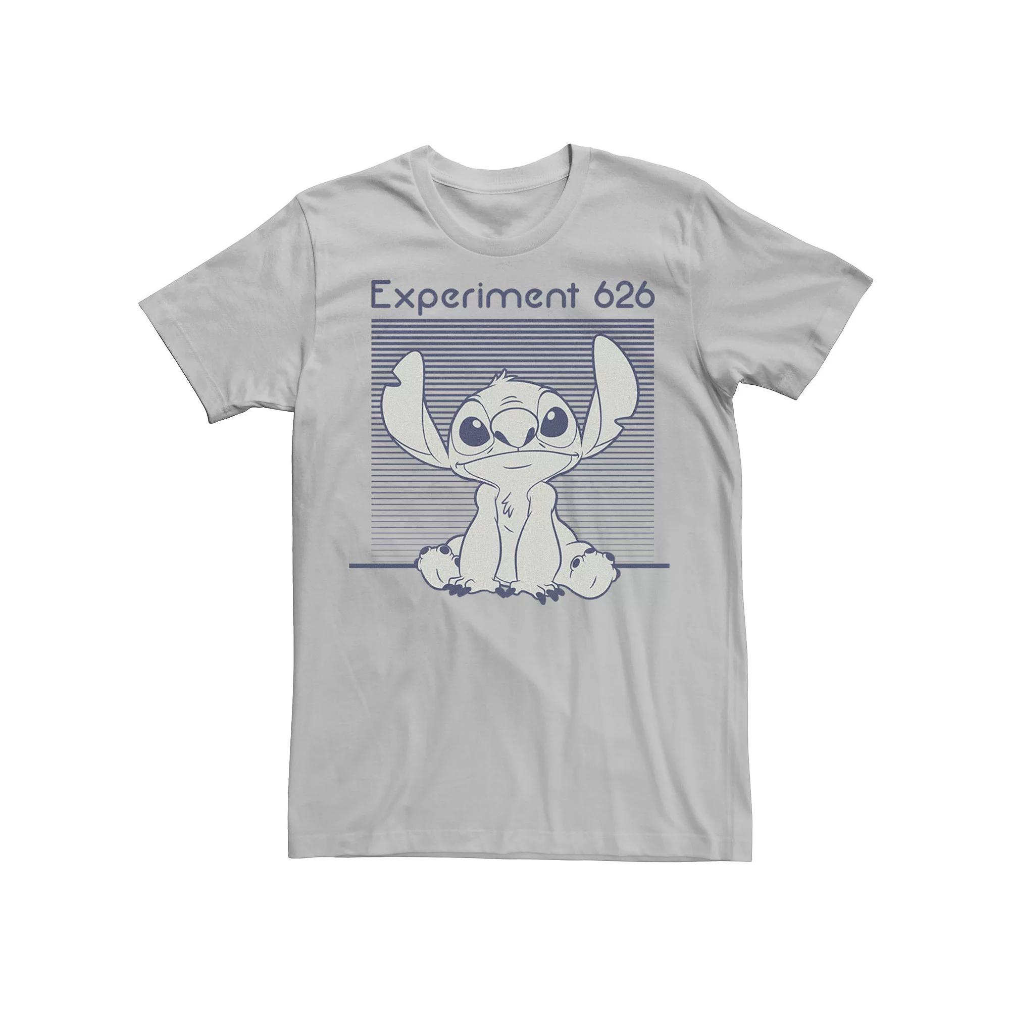 Disney's Lilo & Stitch Men's Experiment 626 Striped Portrait Tee, Size: XXL, Silver Product Image