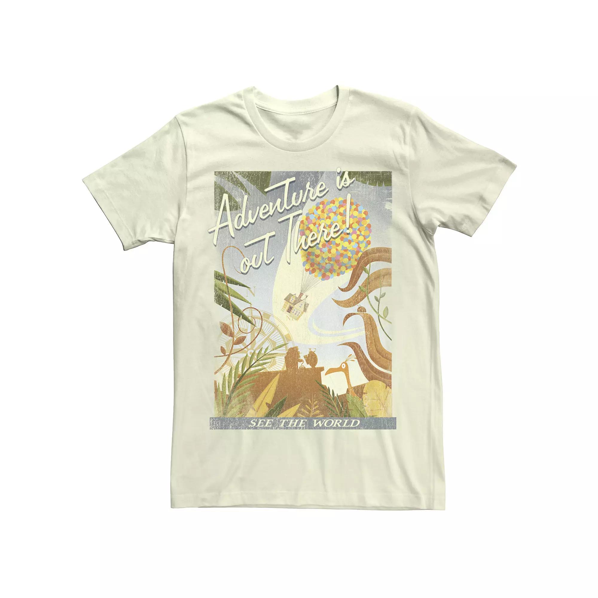 Disney / Pixar's Up Men's Poster Distressed Vintage Tee, Size: 3XL, Natural Product Image