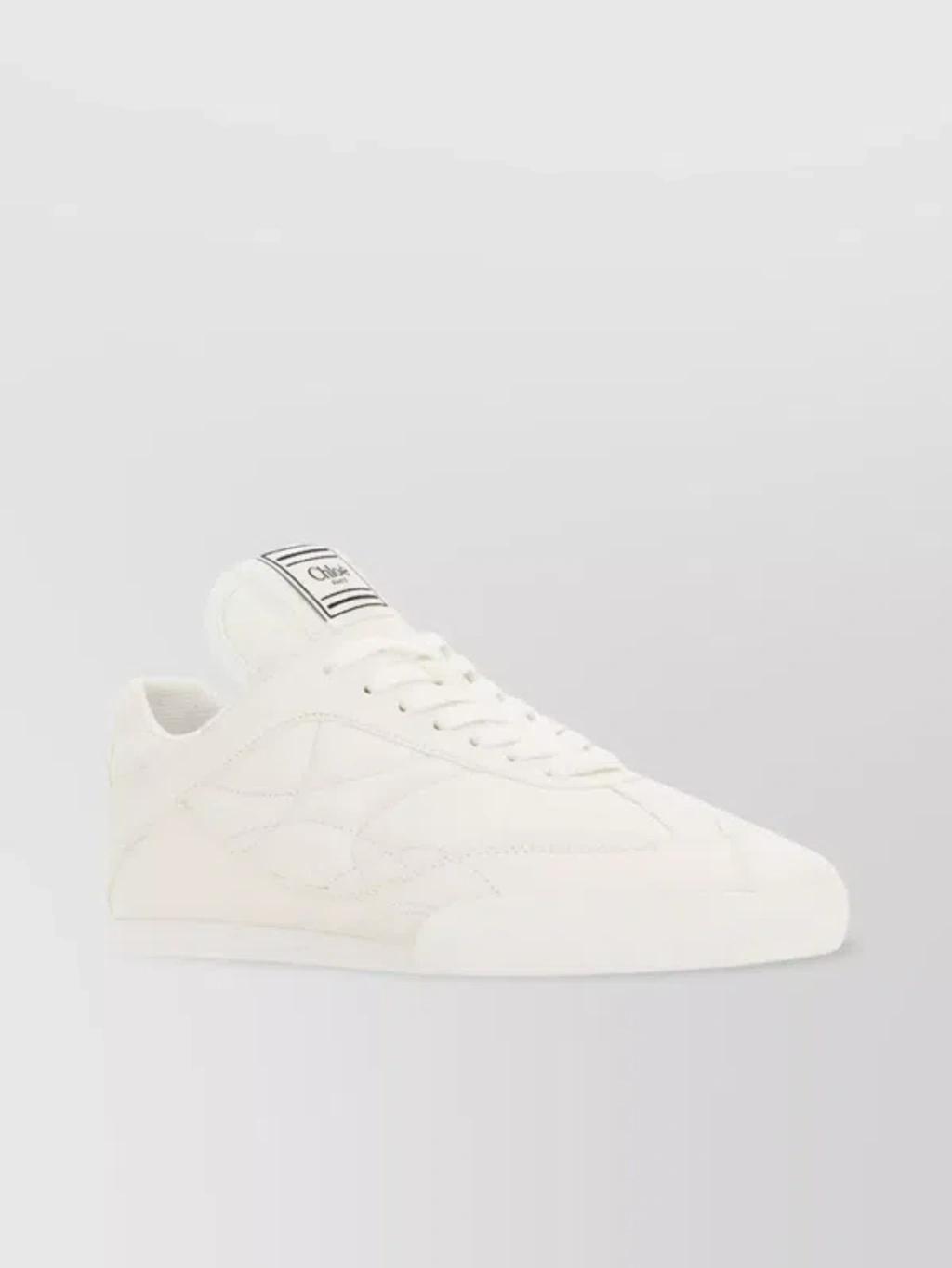 CHLOÉ Womens Chloe Kick Brand-patch Leather Low-top Trainers In White Product Image