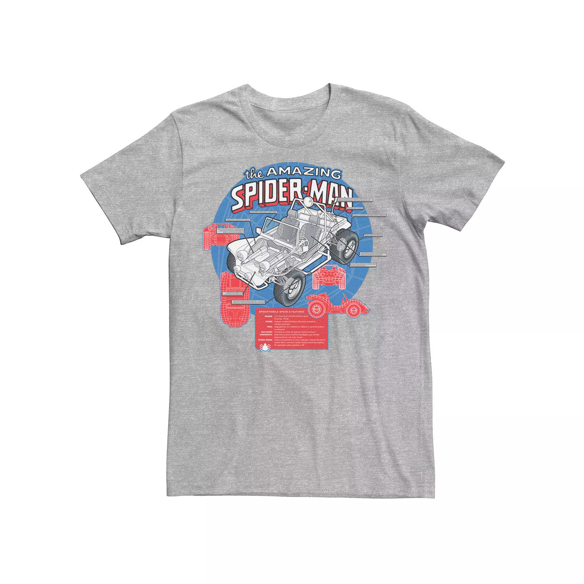 Men's Marvel The Amazing Spider-Man Vehicle Schematics Graphic Tee,  Product Image