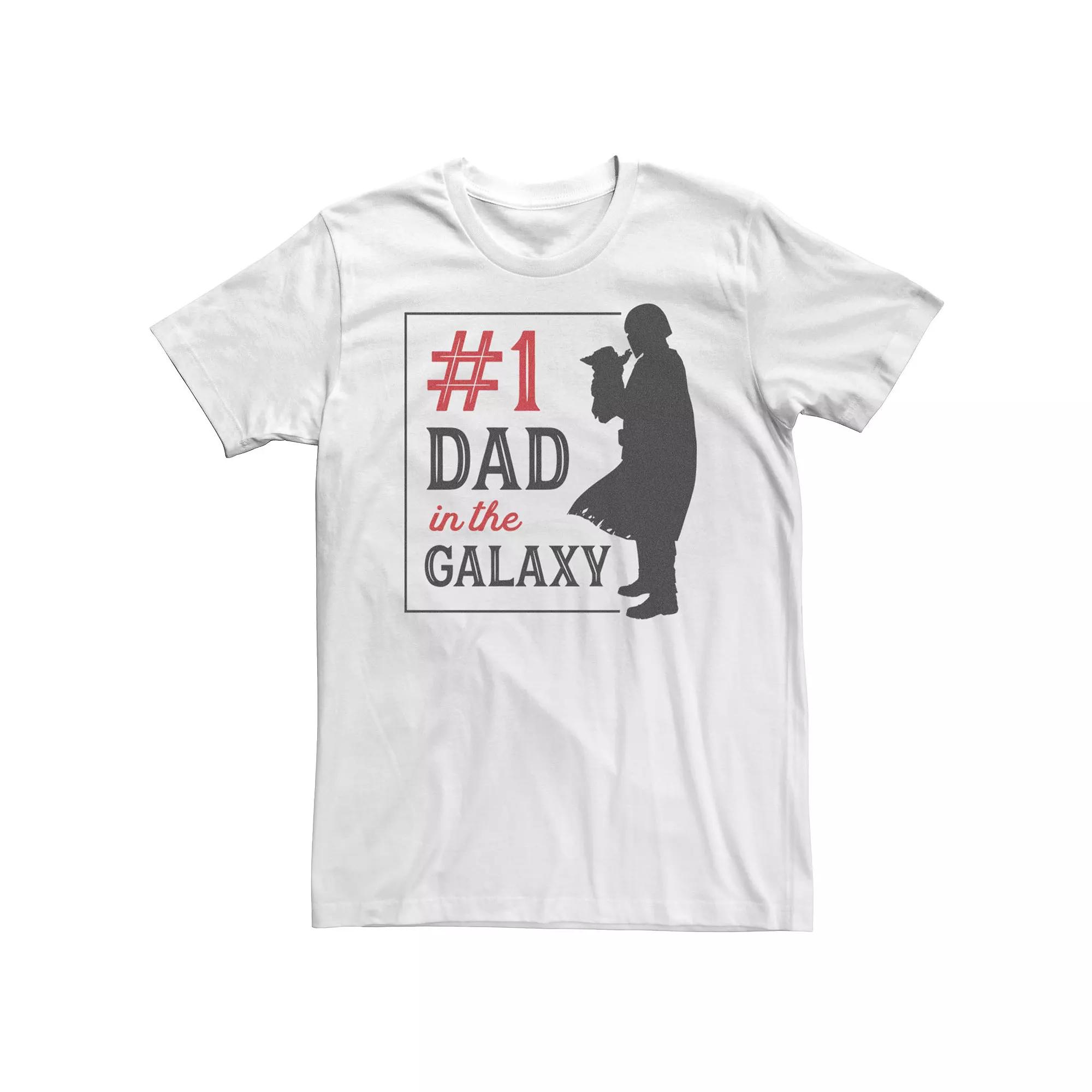 Big & Tall Star Wars The Mandalorian Mando Silhouette Number One Dad In The Galaxy Tee, Men's, Size: 4XL Tall, White Product Image