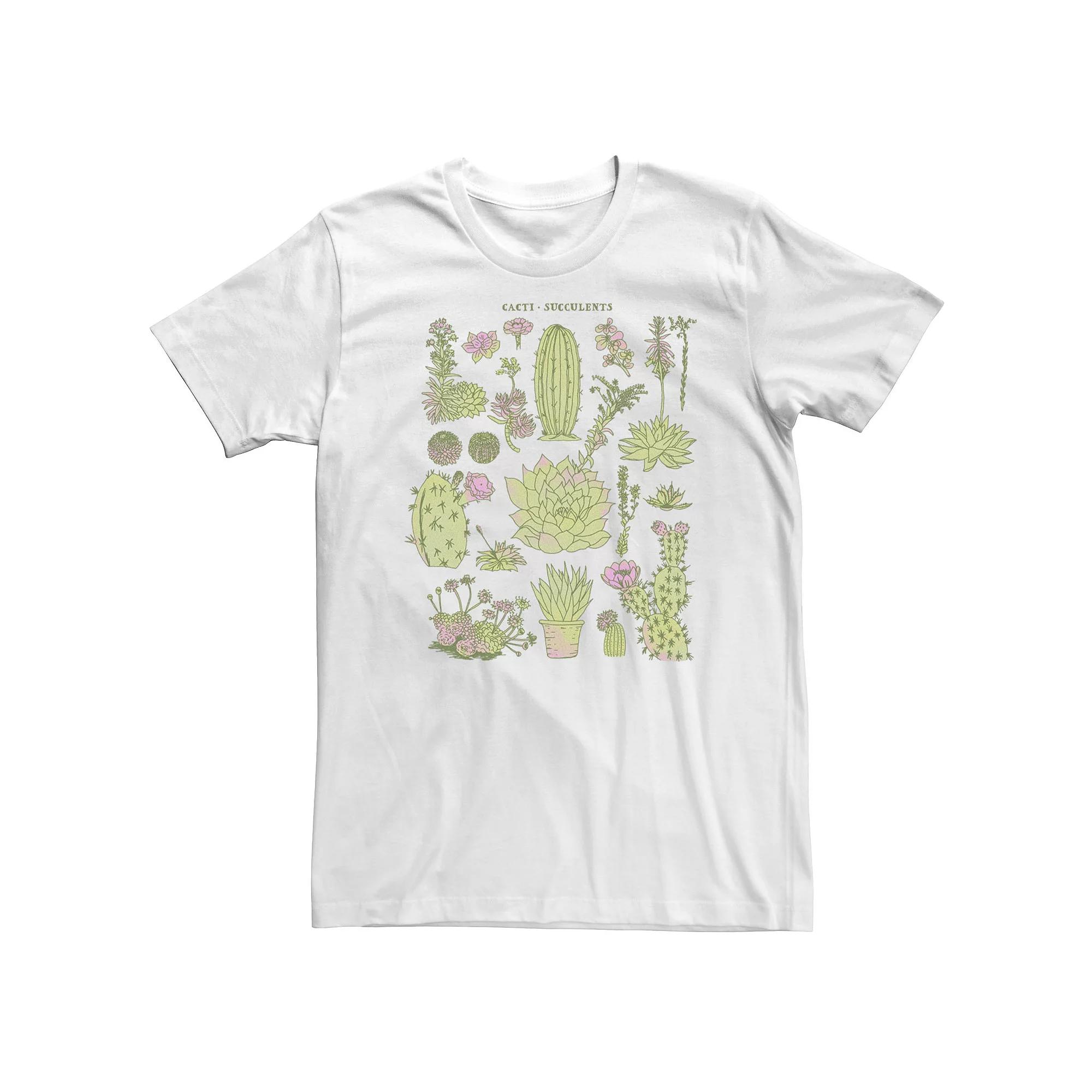 Big & Tall Trendy Sketch Cacti Succulents Collage Tee, Men's,  Product Image