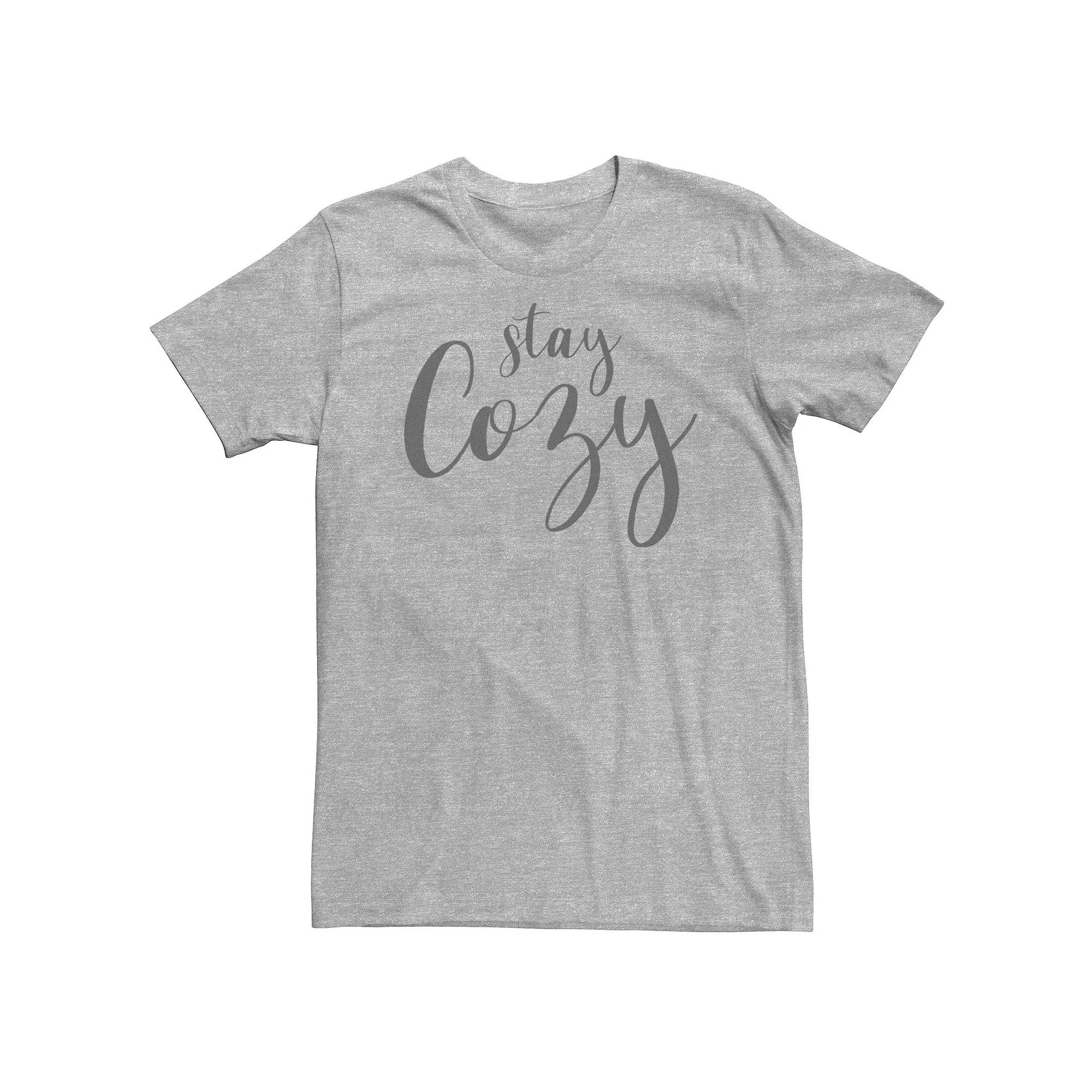 Big & Tall Trendy Stay Cozy Script Tee, Men's,  Product Image