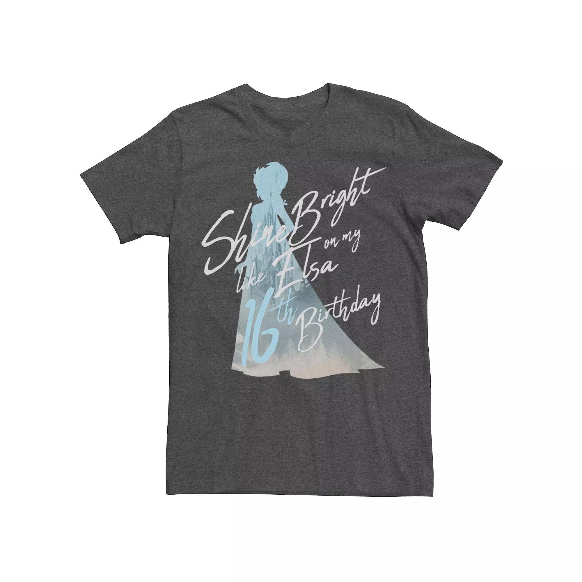 Disneys Frozen Mens Elsa Silhouette 30th Birthday Graphic Tee Grey Heather Product Image