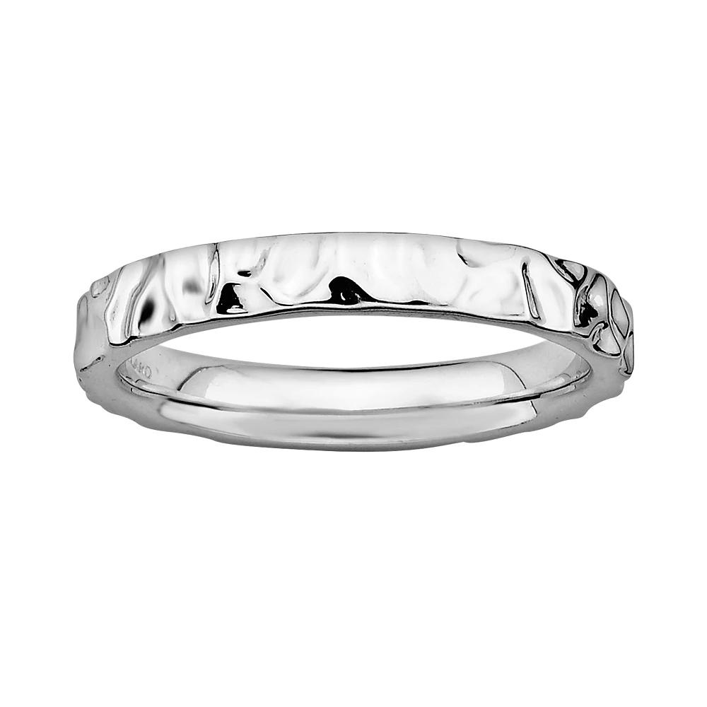 Stacks & Stones Sterling Silver Hammered Stack Ring, Women's, Size: 9 Product Image