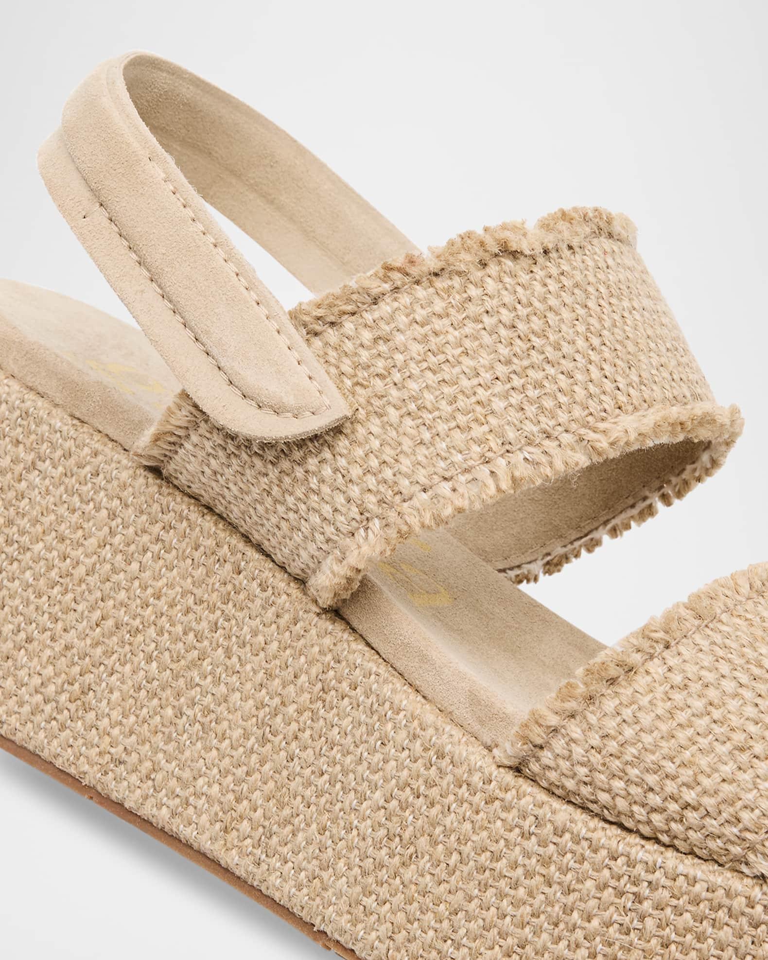 Natty Linen Flatform Sandals Product Image