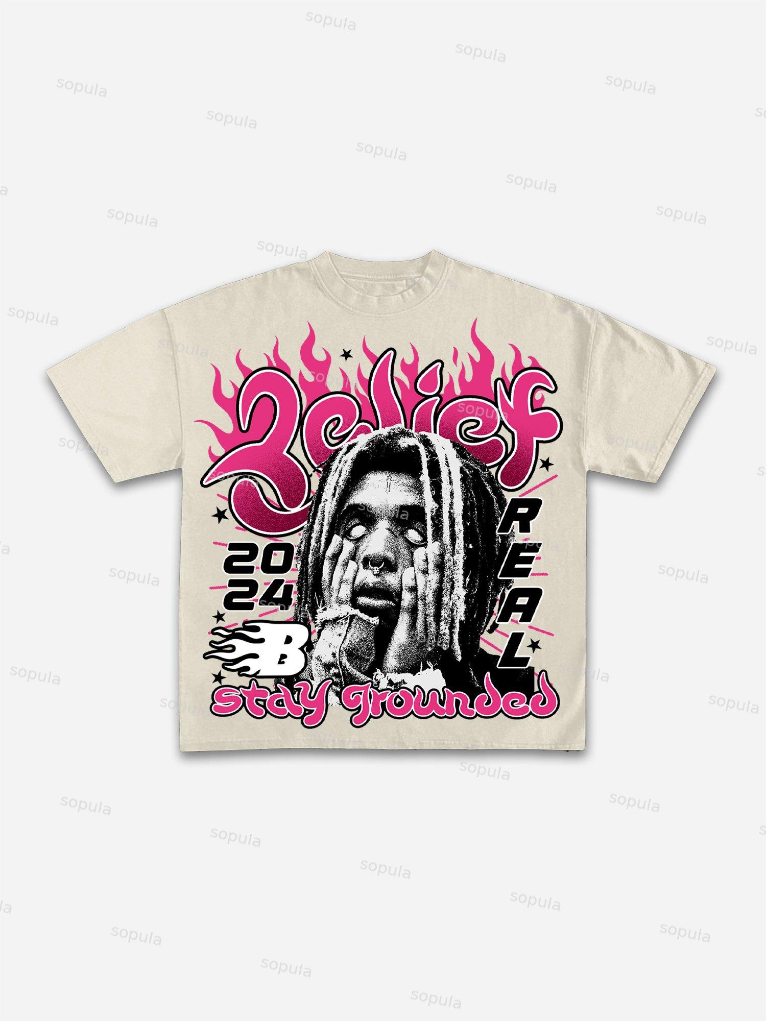 Street Faith Male Head Graphic Cotton T-shirt Product Image