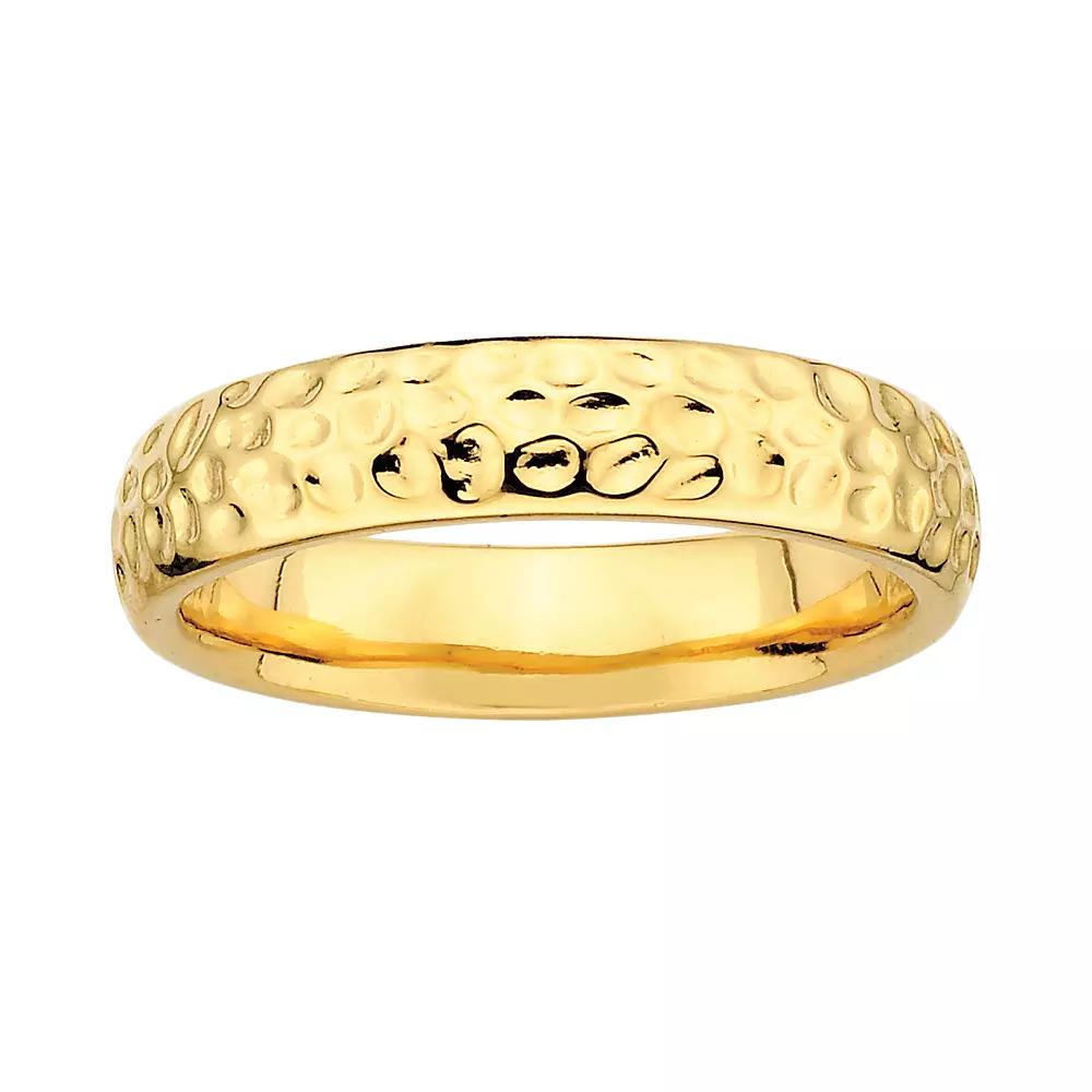 Stacks & Stones 18k Gold Over Silver Hammered Stack Ring, Women's, Size: 5 Product Image