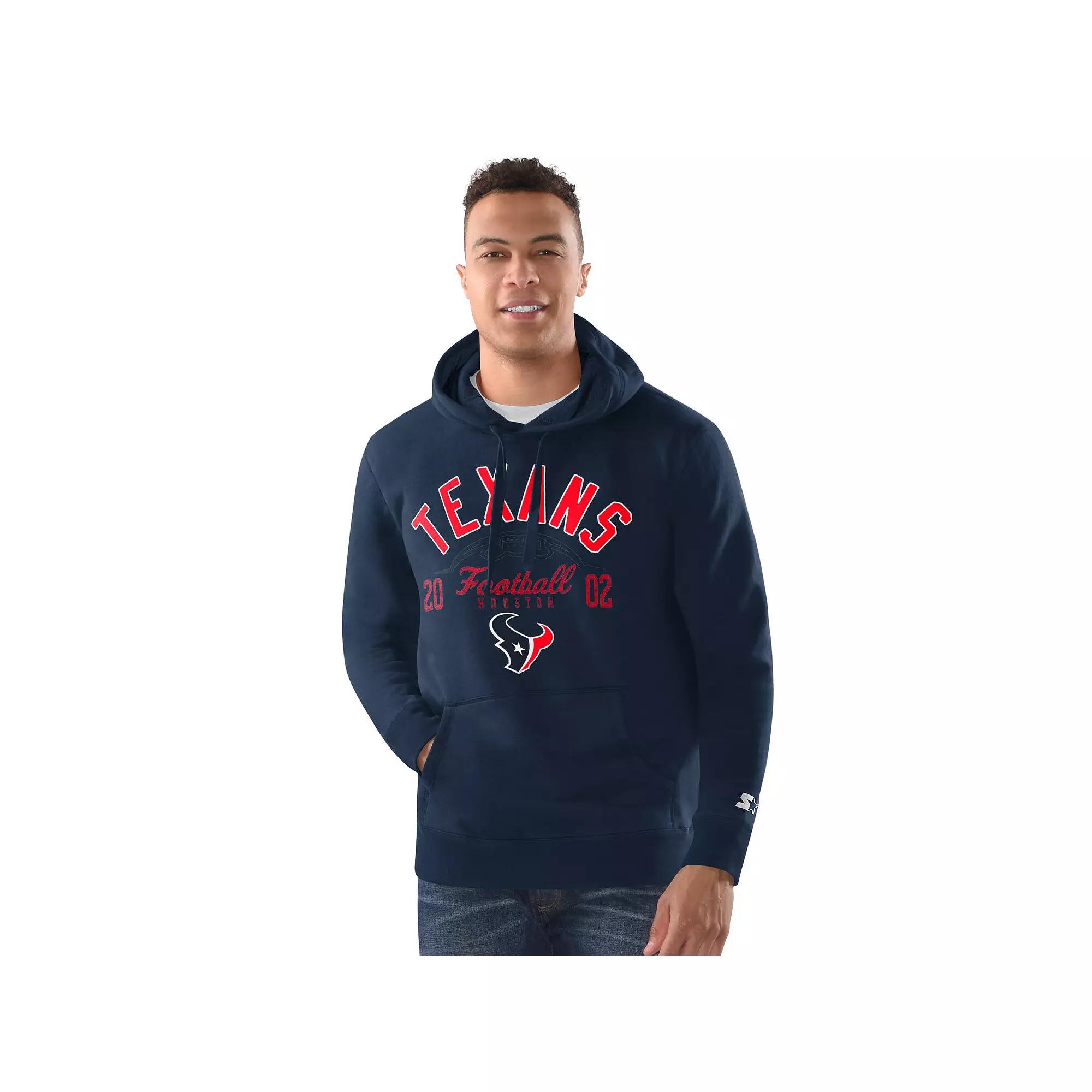 Men's Starter Navy Houston Texans Vintage Pullover Hoodie,  Product Image